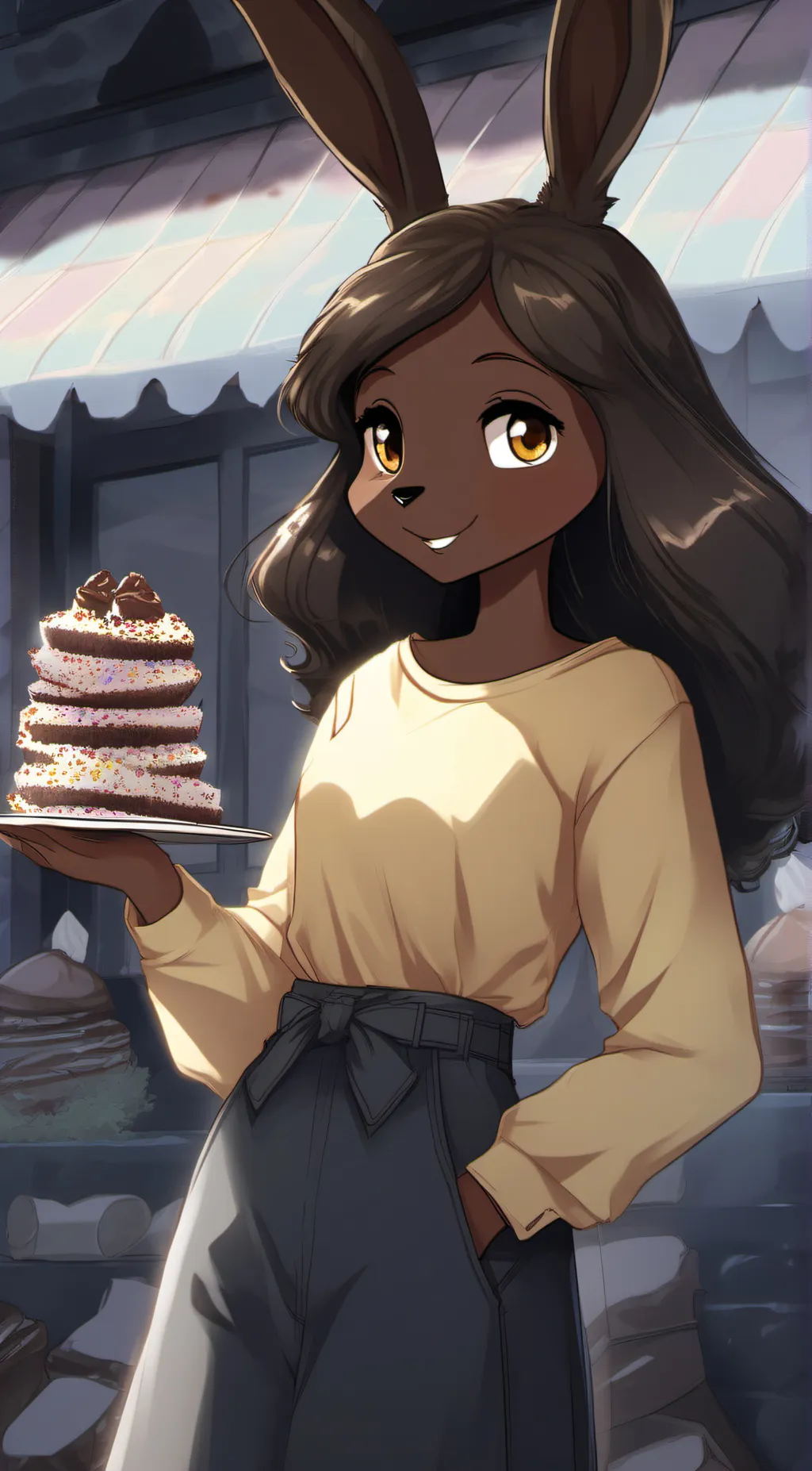 ai character: Chocolate  background