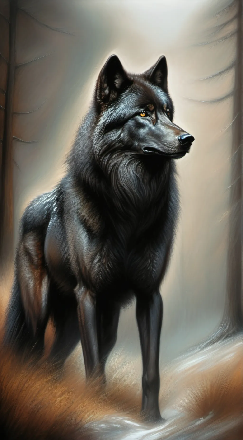 ai character: Charcoal  background