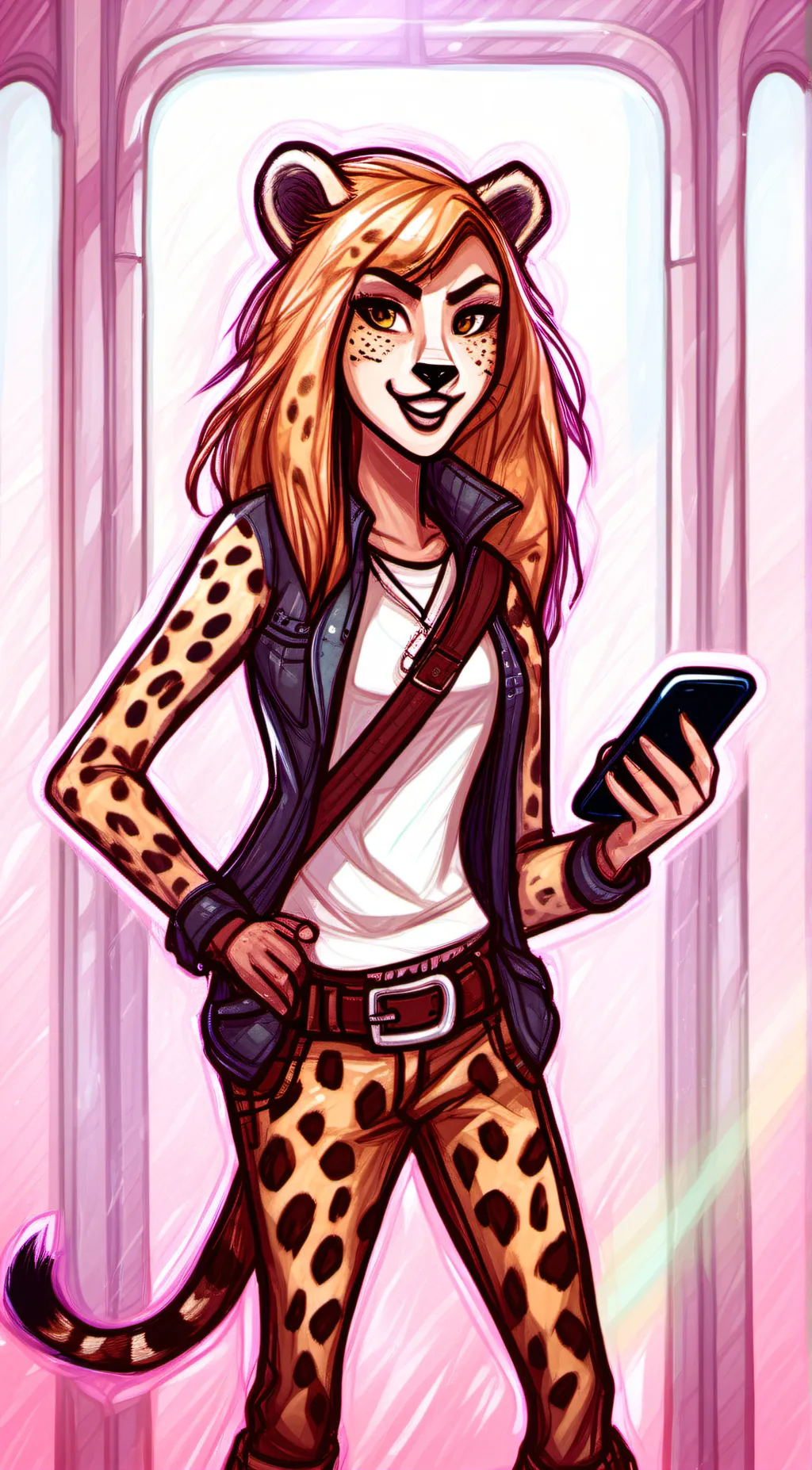 ai character: Sally the Cheetah background