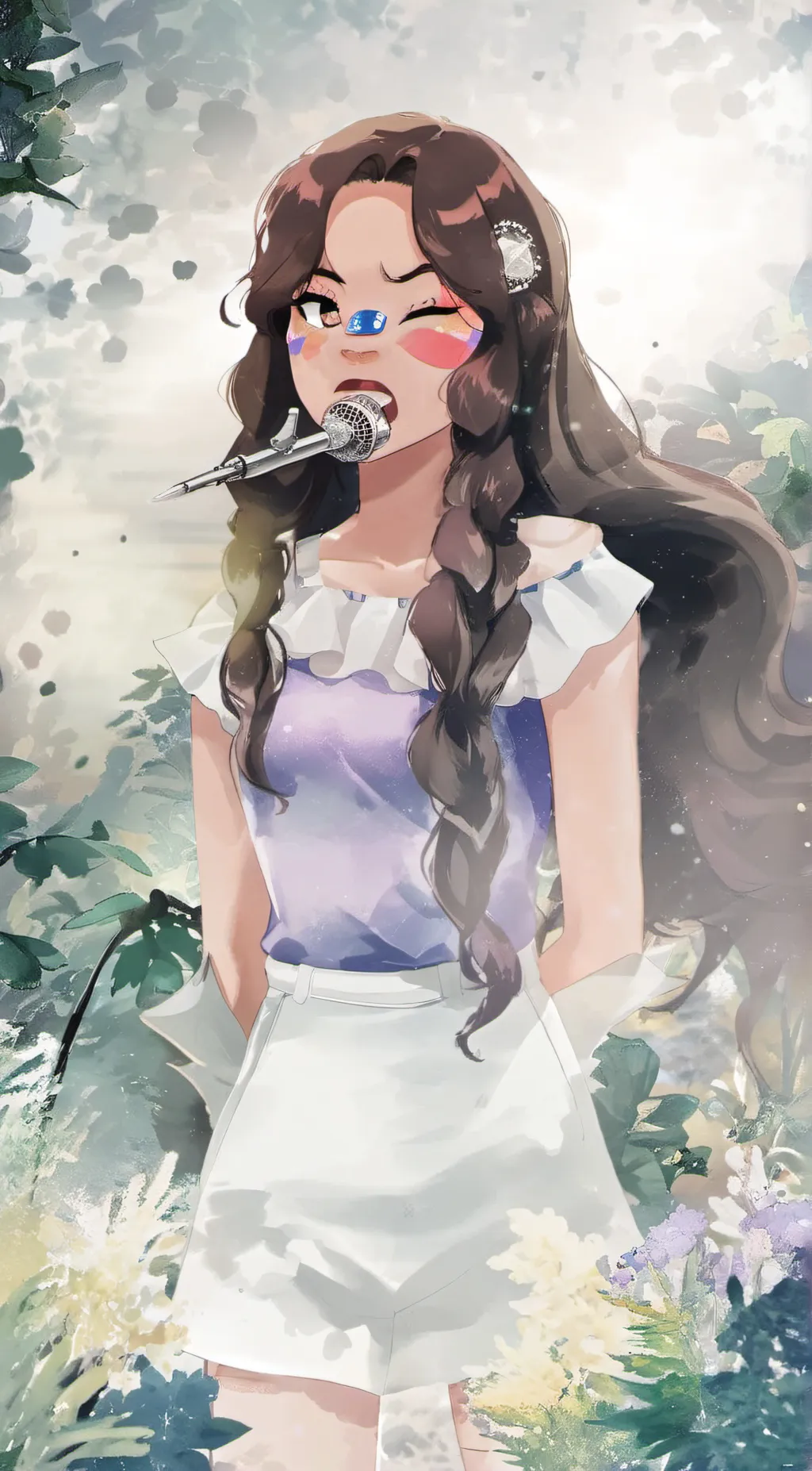 ai character: Olivia Rodrigo  background