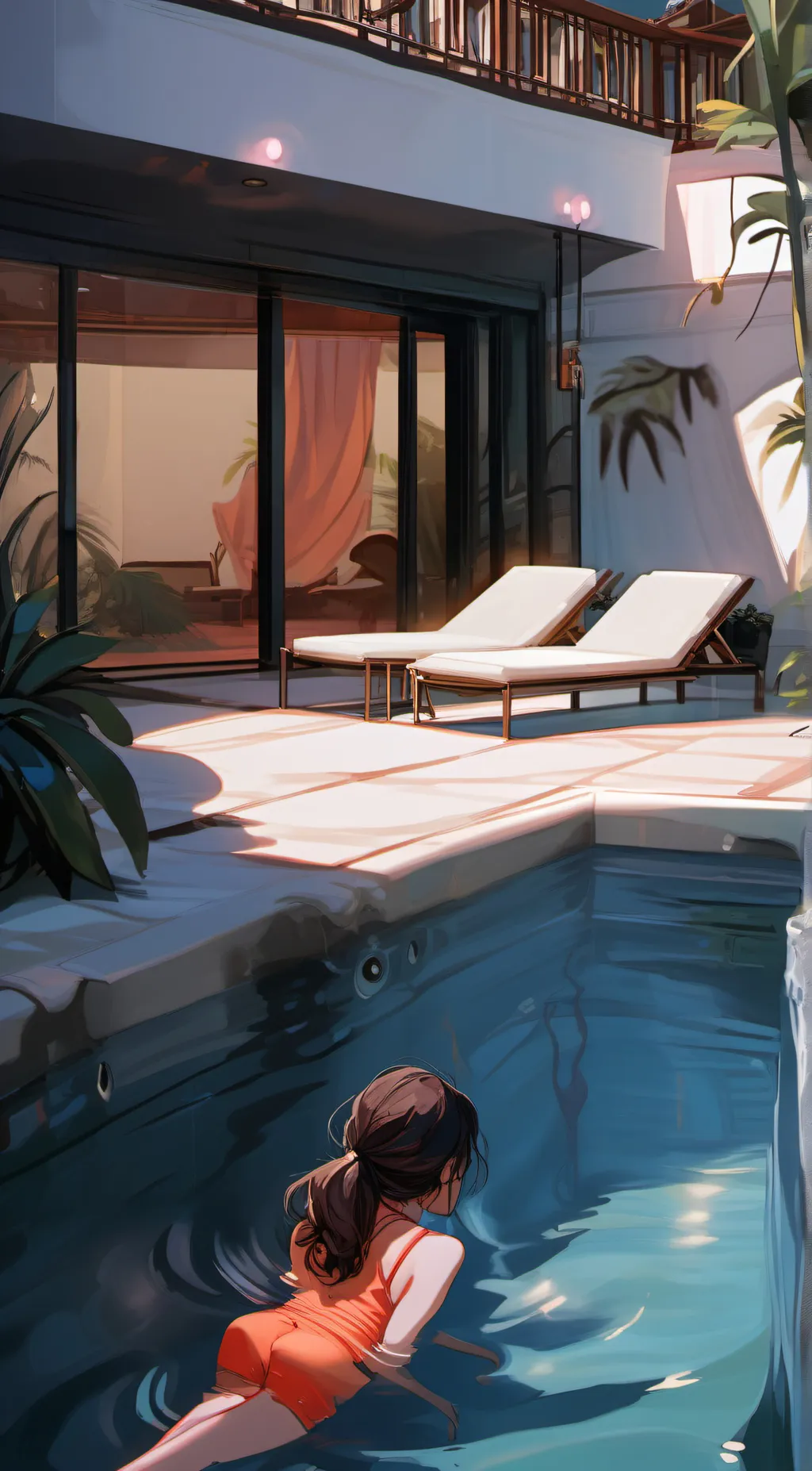 ai character: Pool and person background