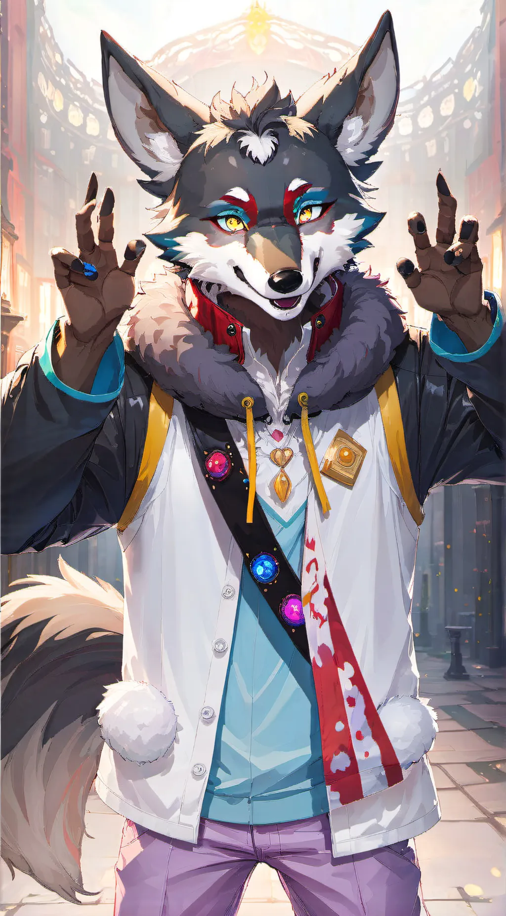 ai character: Furry life background