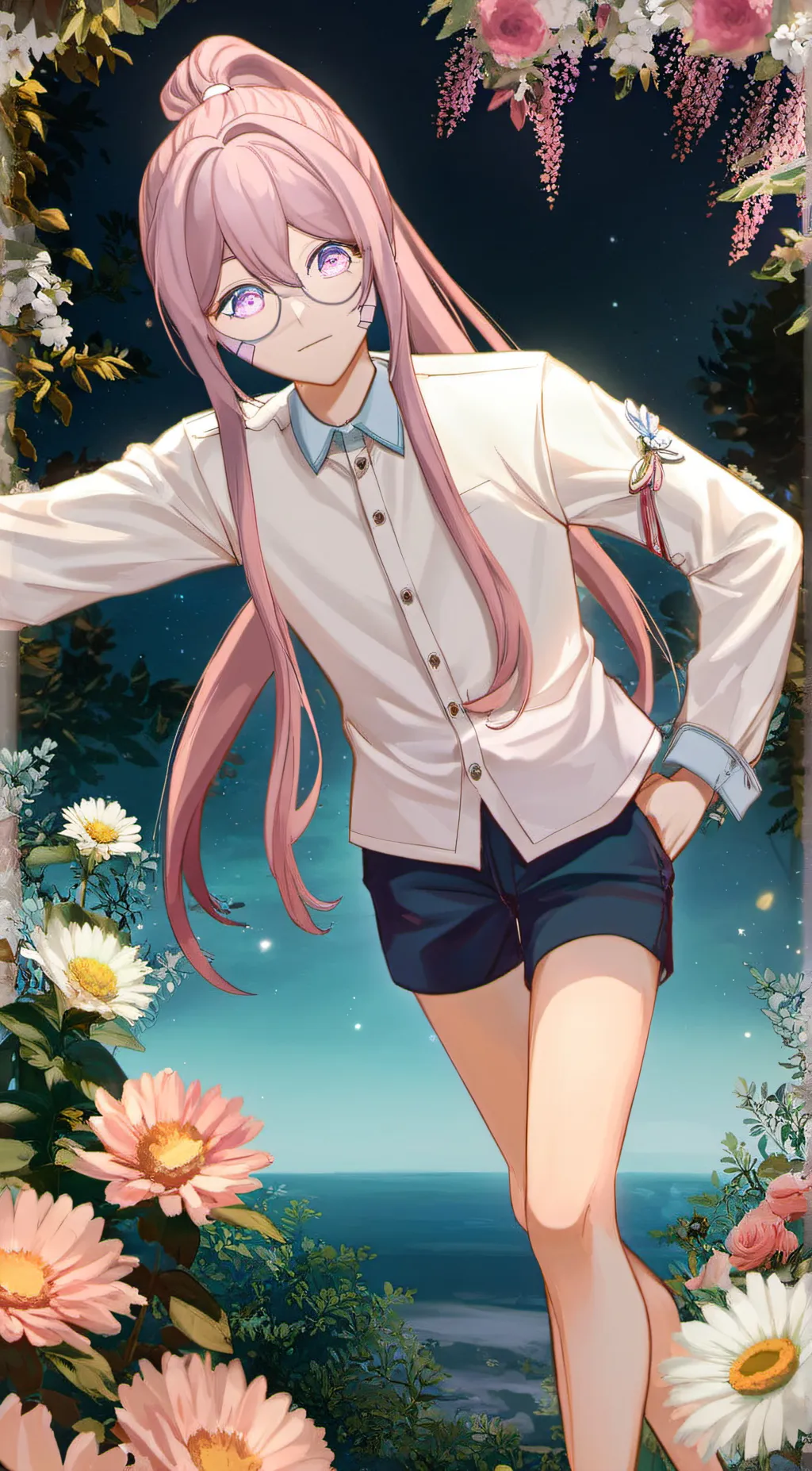 ai character: Neon Heart background