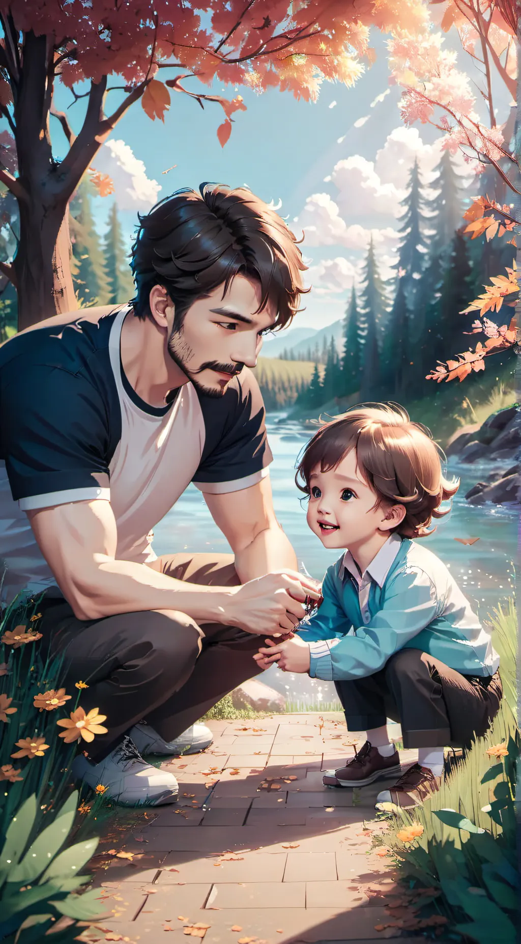 ai character: Come out to dad background