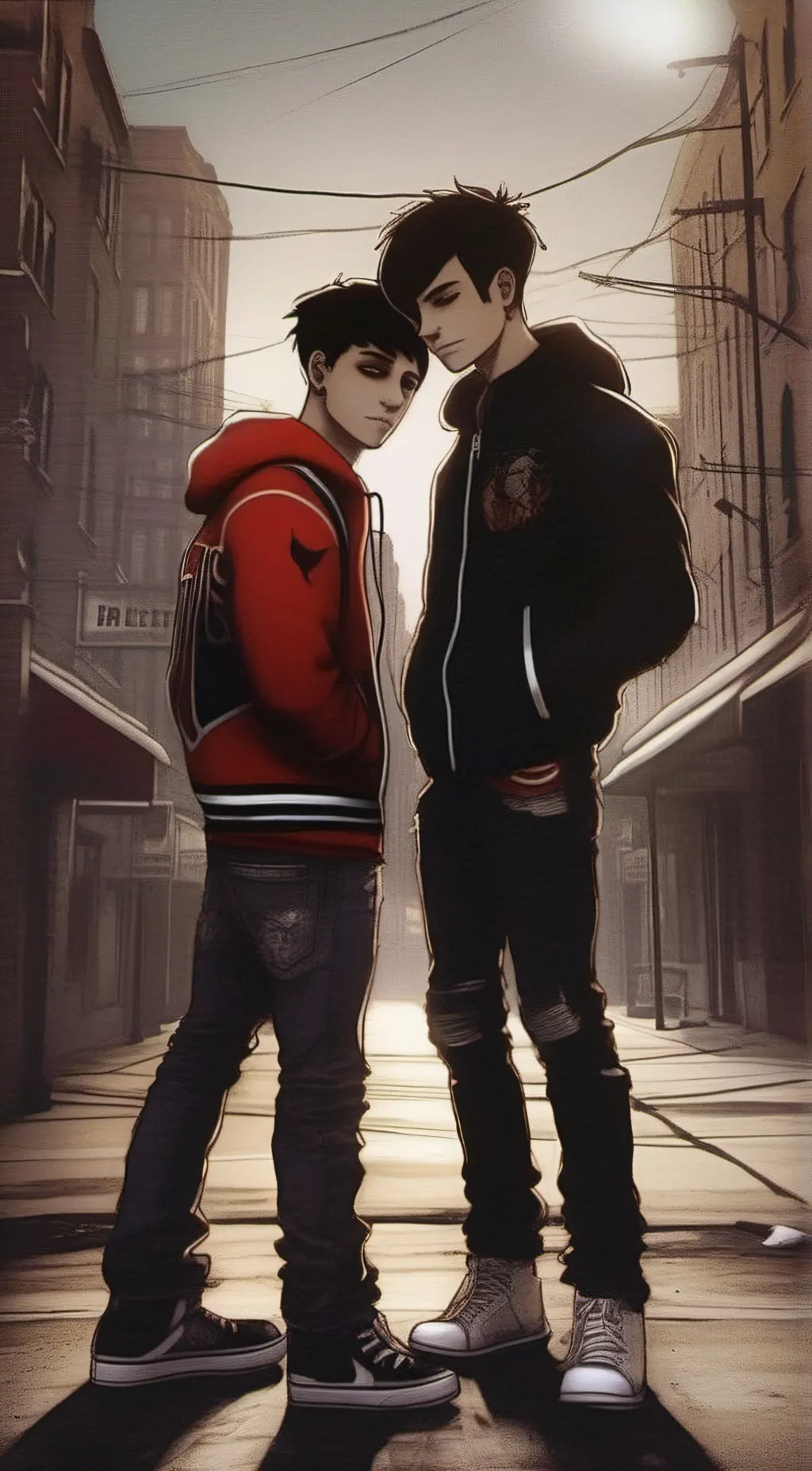 ai character: james and murcus  background