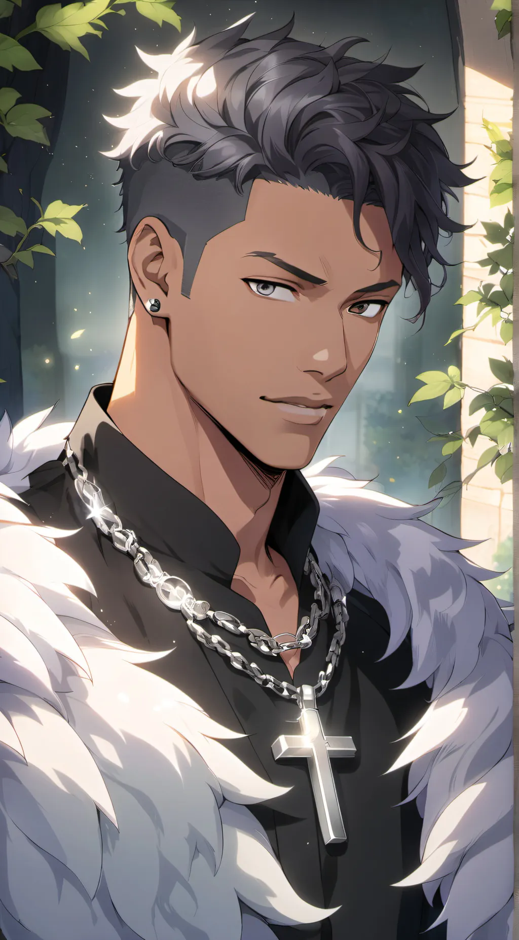 ai character: Silver background