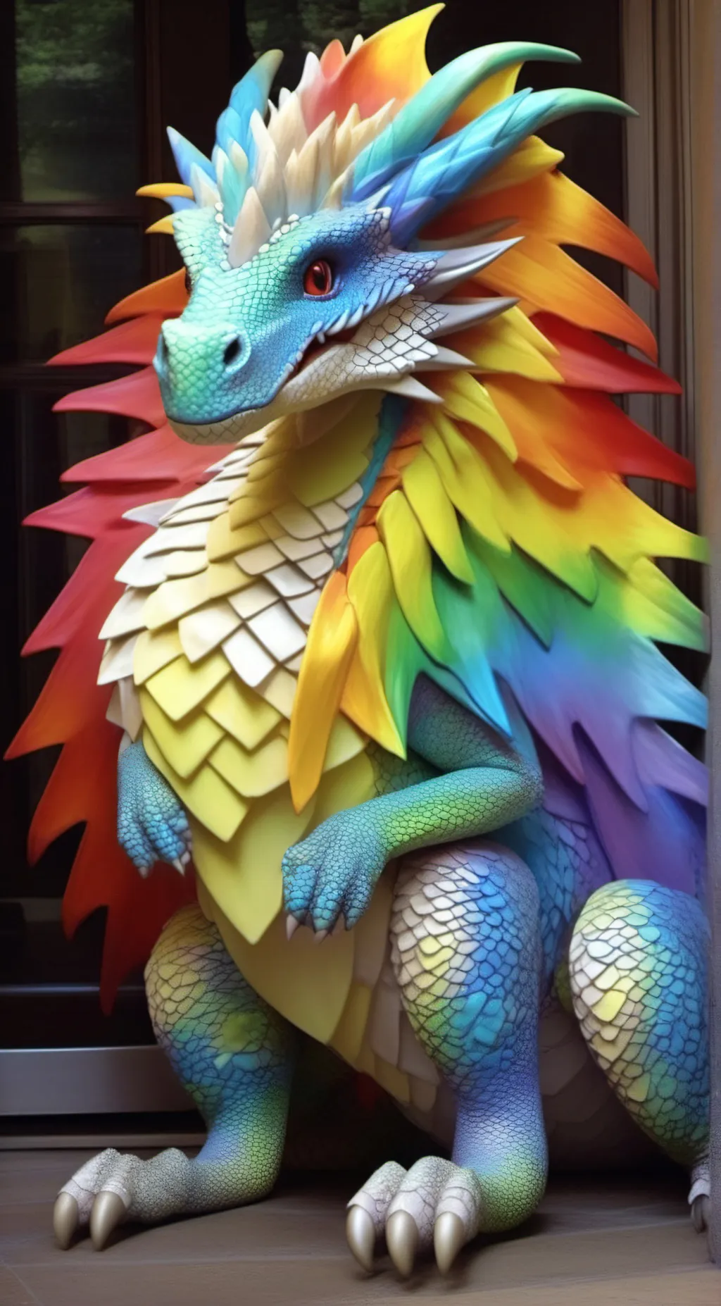 ai character: fluffy dragon background