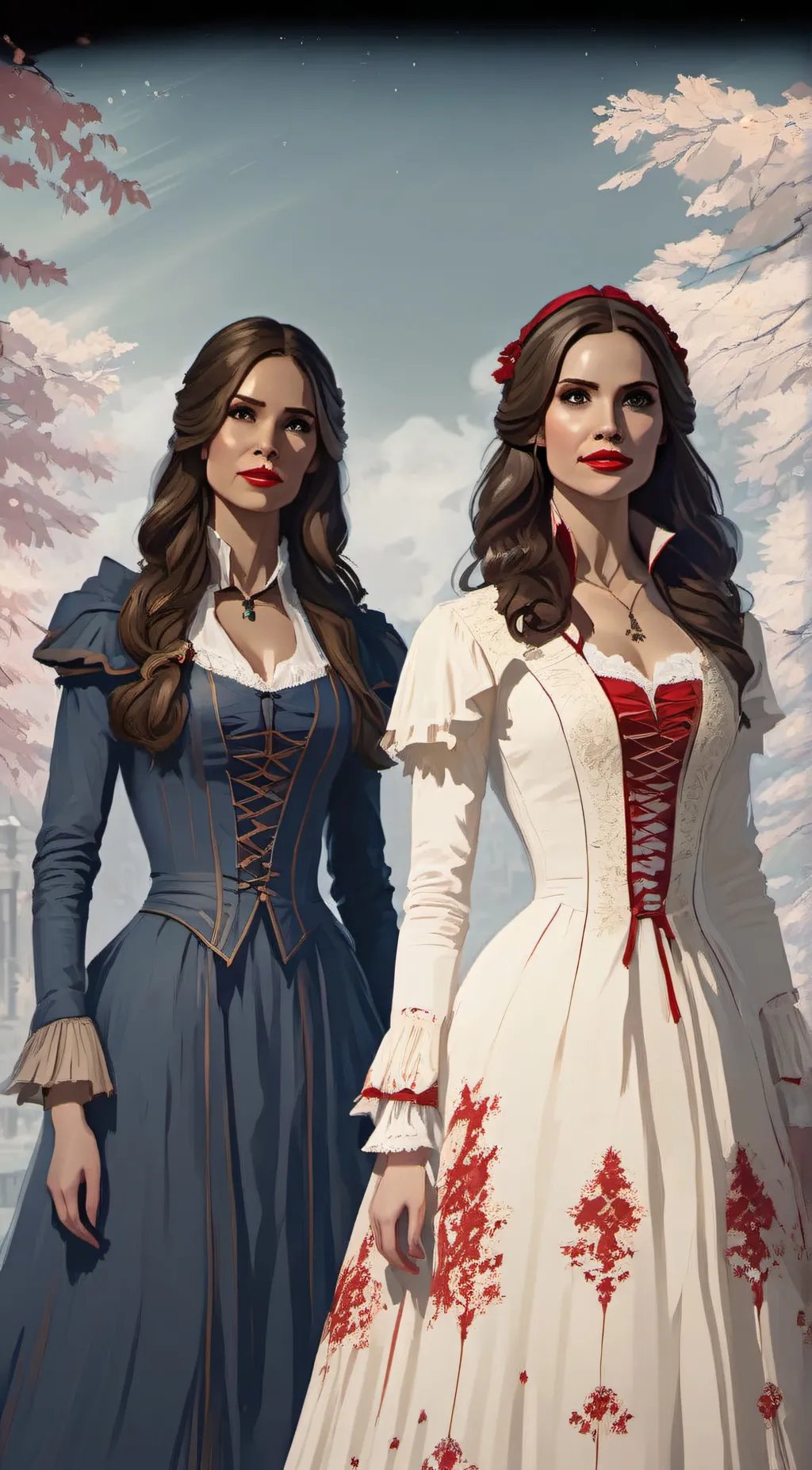 ai character: Kathrine & Elena background