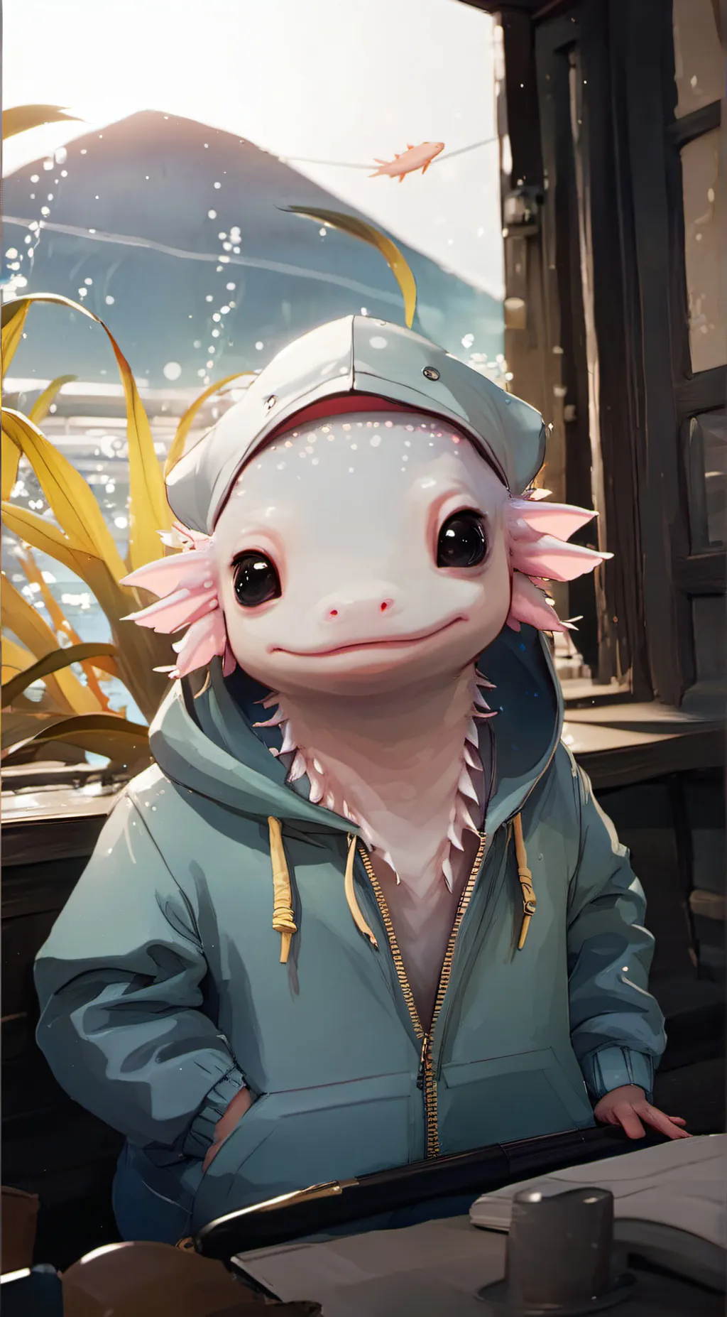 ai character: just an axalotl background