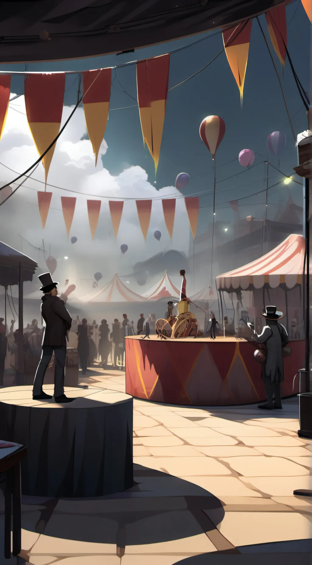 ai character: digital circus background