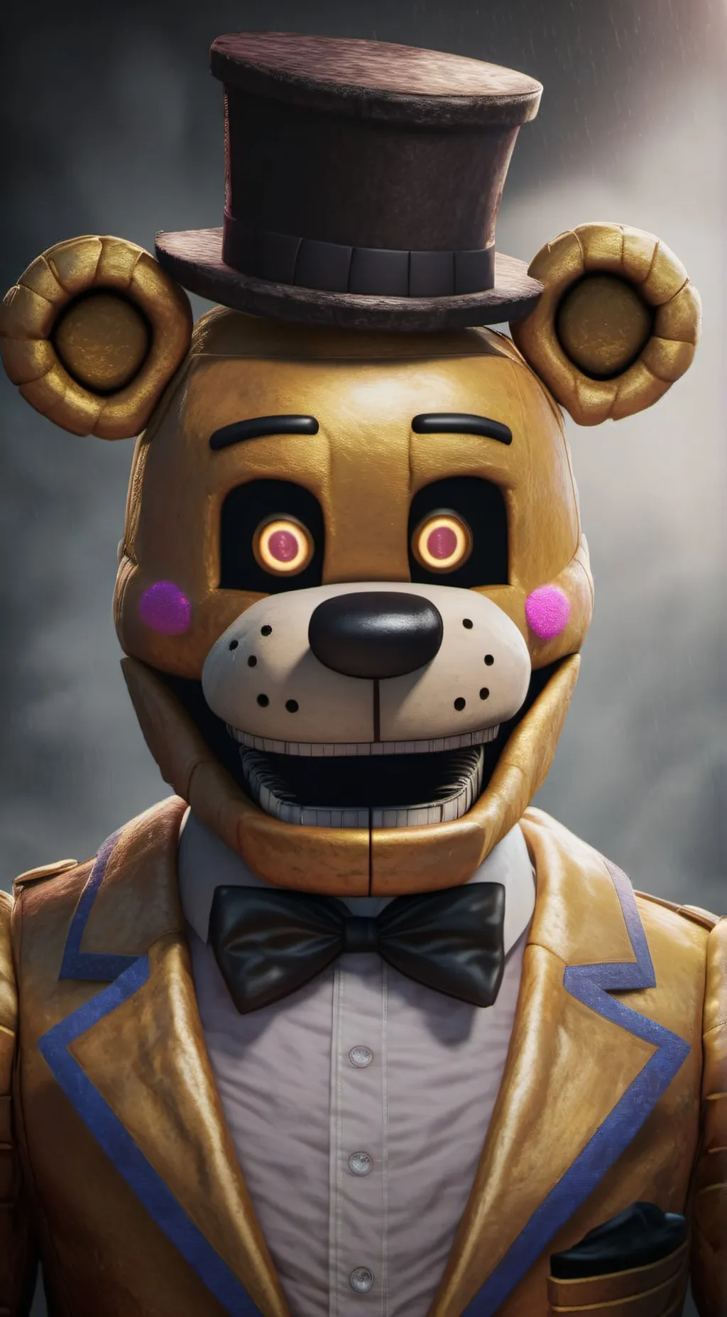 ai character: Golden Freddy  background