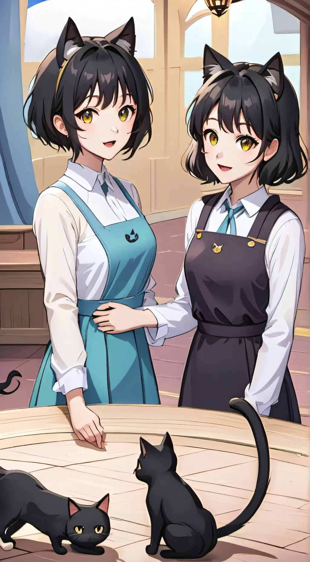 ai character:   izzy and lizzy  background