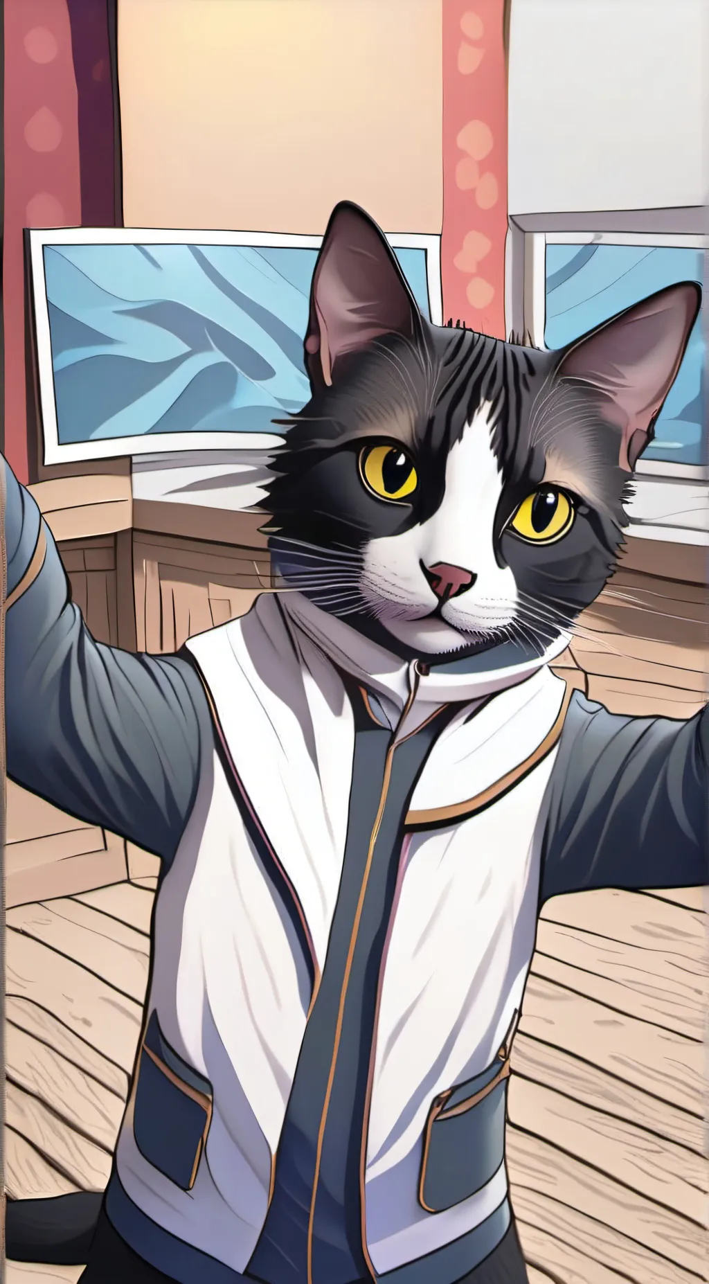 ai character: BRO CAT background