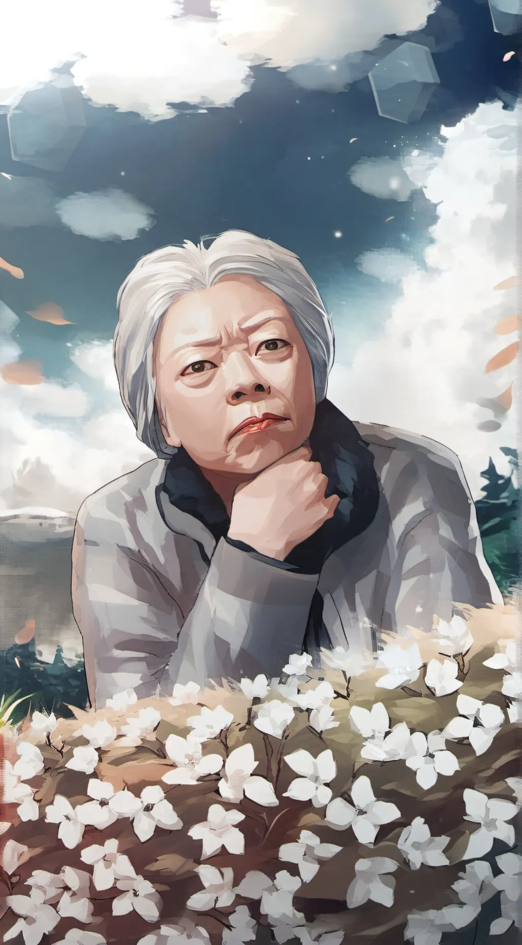 ai character: Mother Shirley  background
