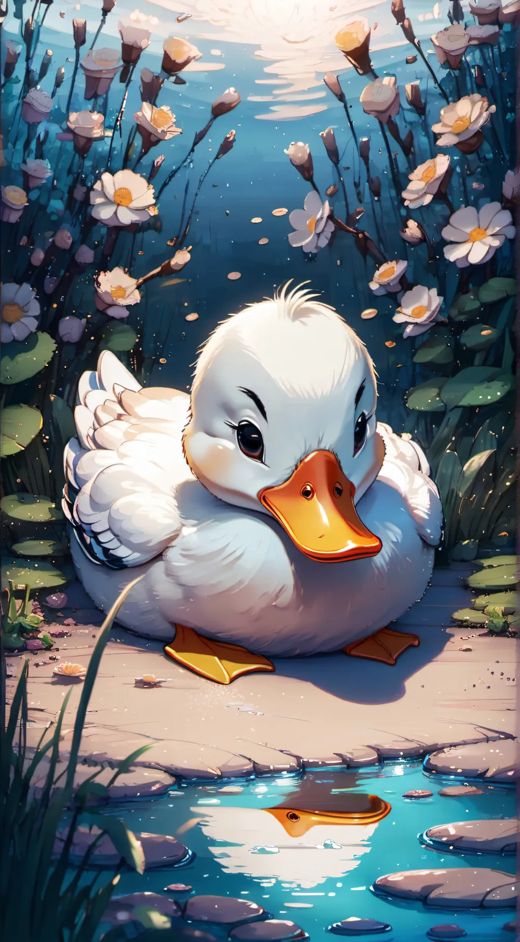 ai character: Sad duck background