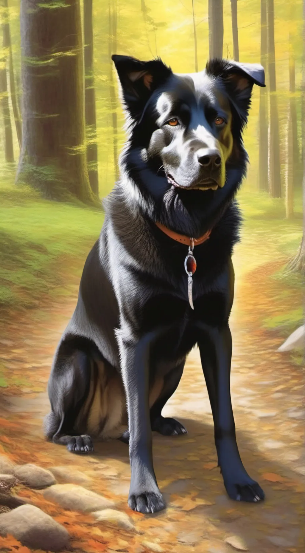 ai character: papa dog/axo background