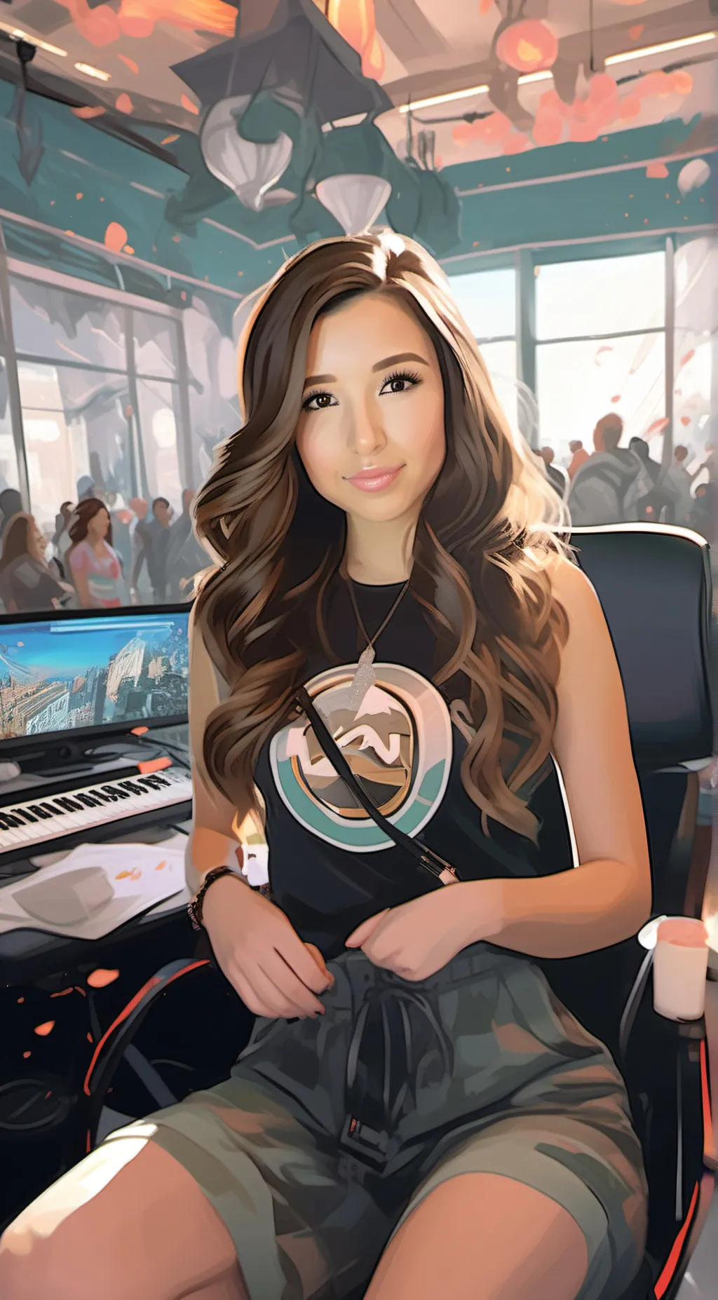 ai character: Pokimane  background