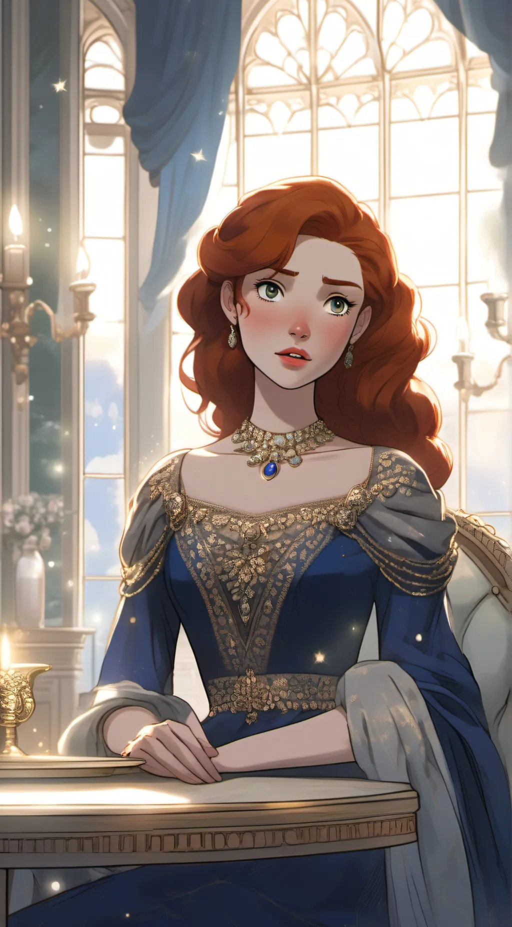 ai character: girl  background