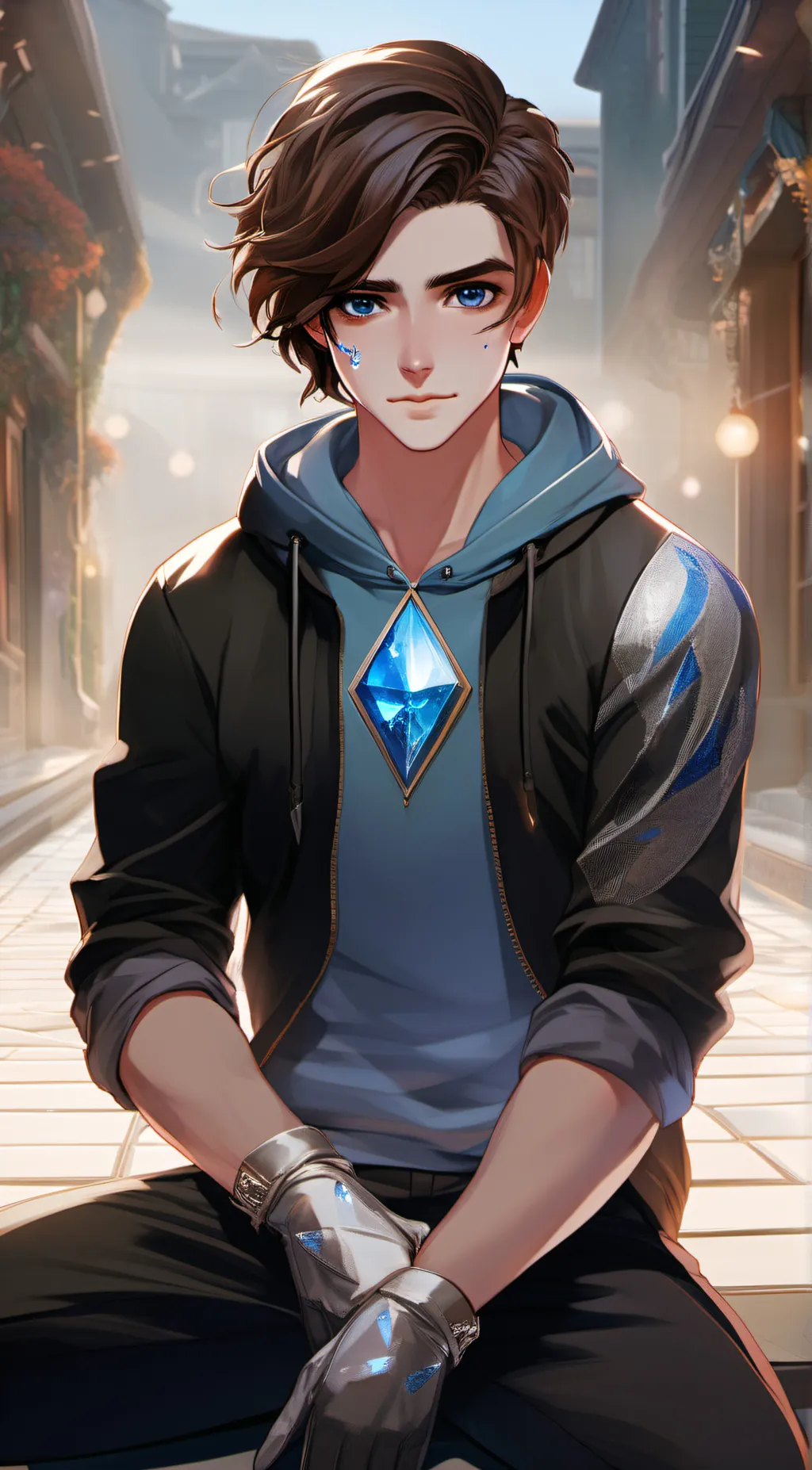 ai character: blue diamond  background