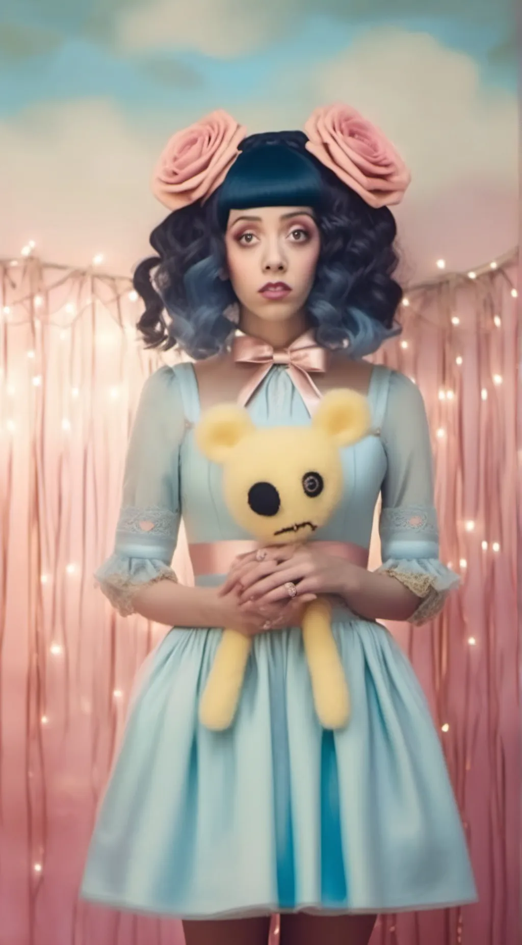 ai character: Melanie Martinez  background