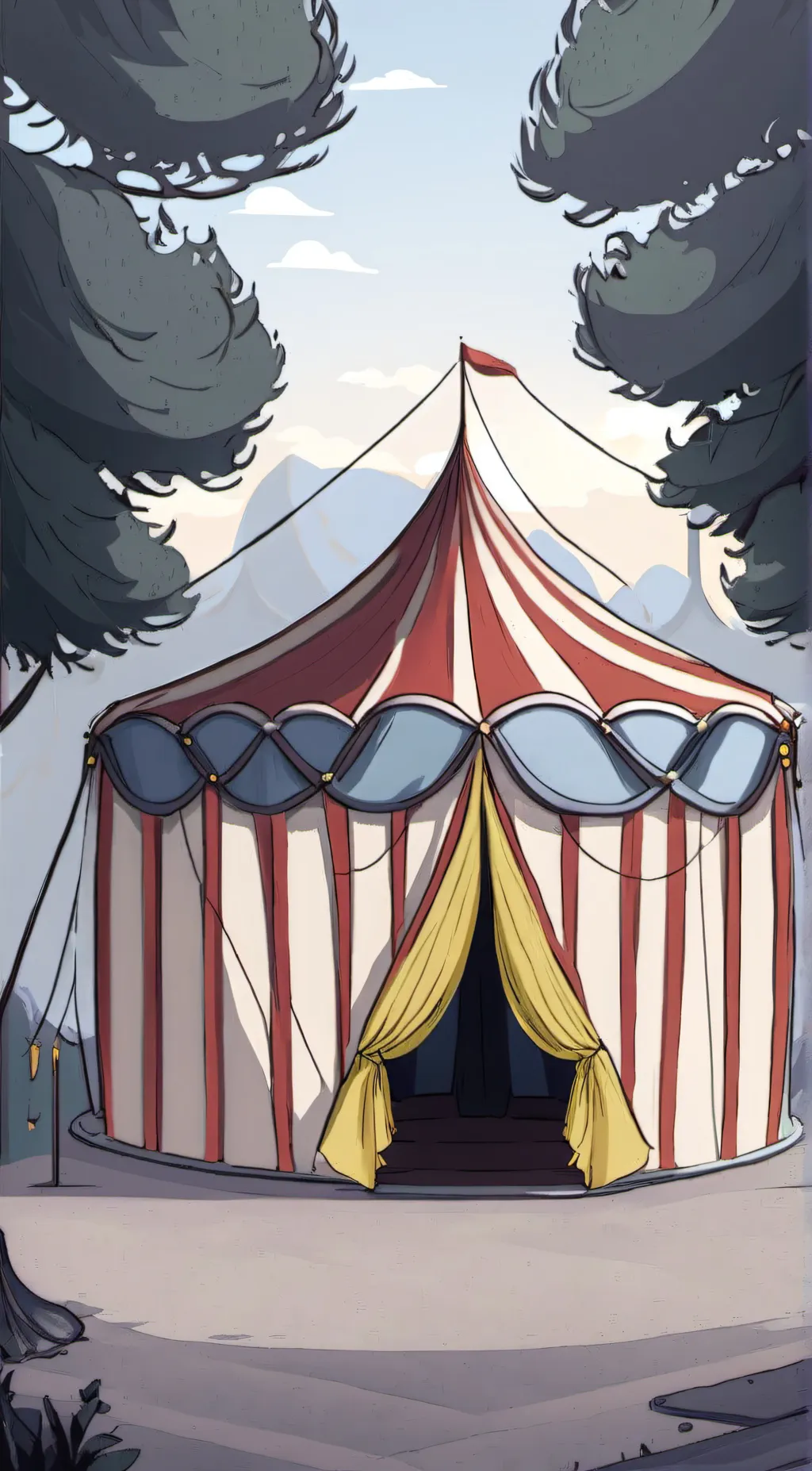 ai character: digital circus background