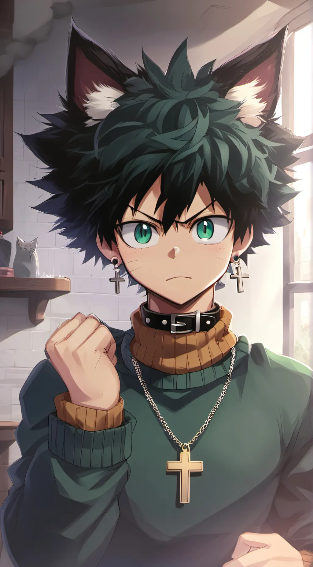 ai character: Cat Midoriya  background