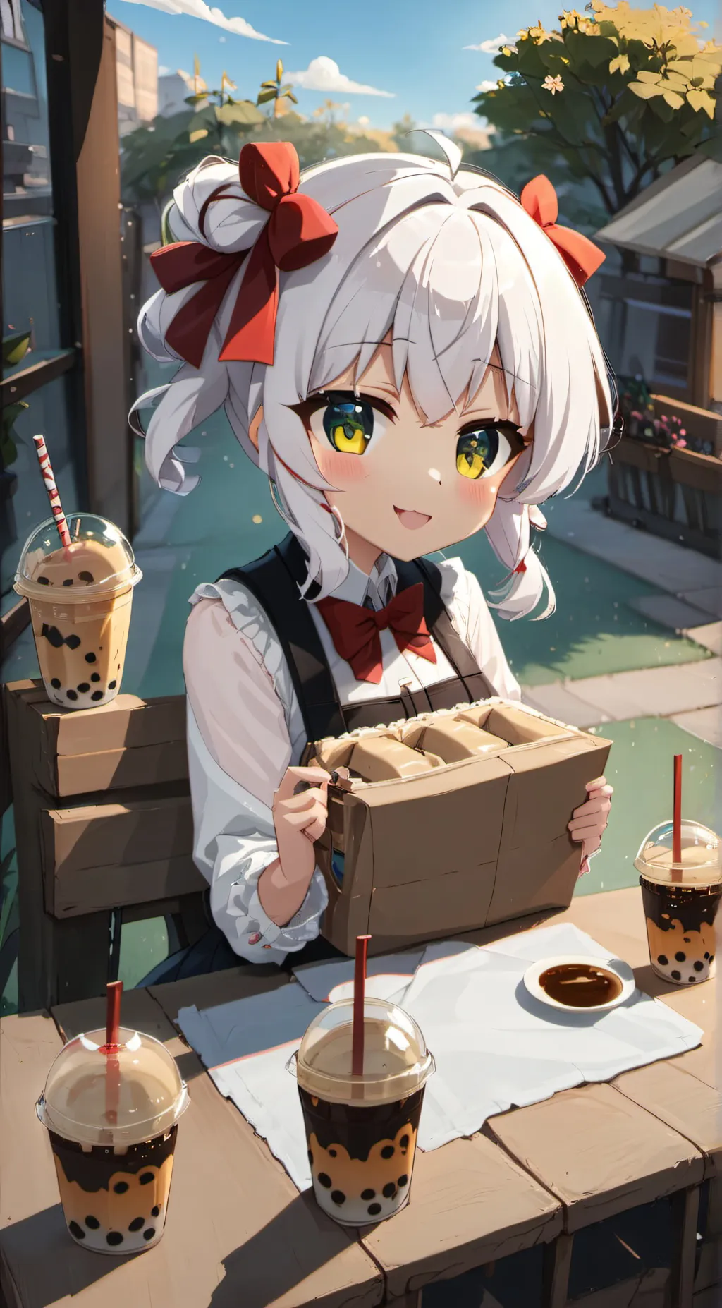 ai character: Human Hello kitty  background