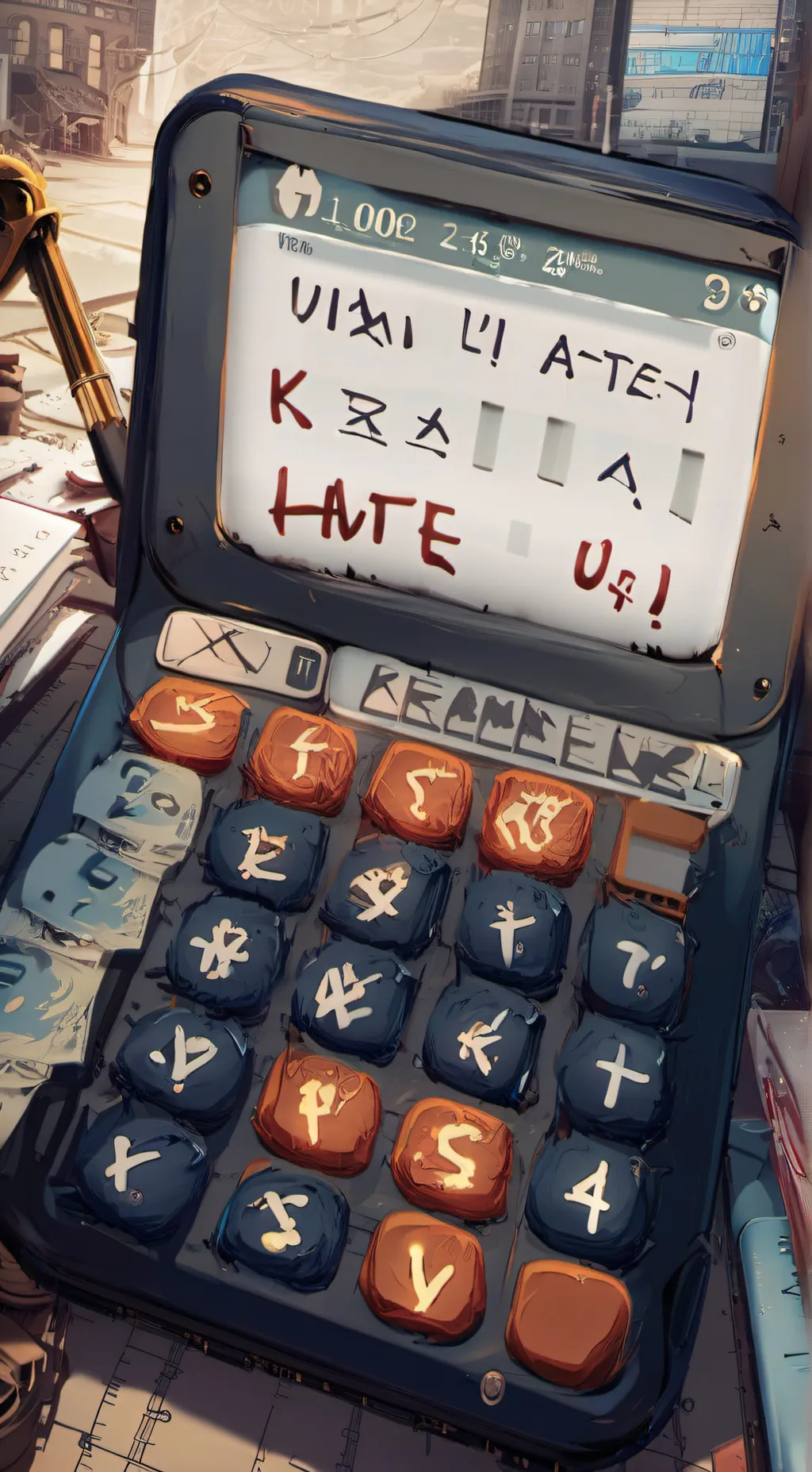 ai character: Calculator background