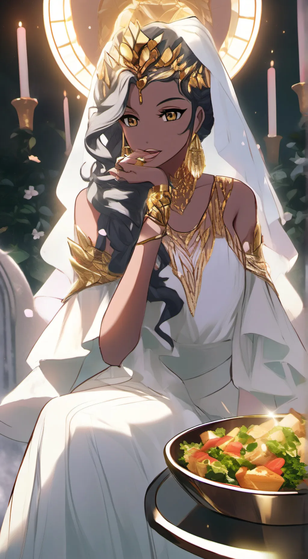 ai character: Gold background