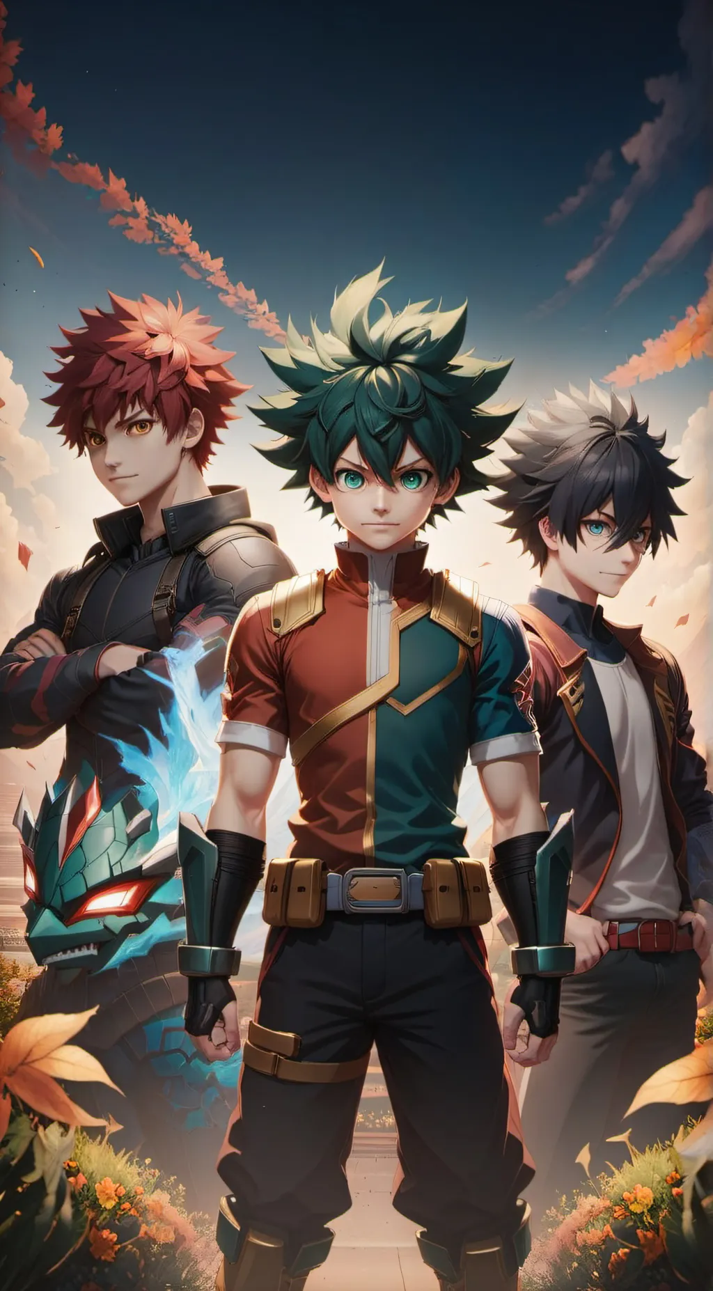 ai character: Deku shoto bakugon background