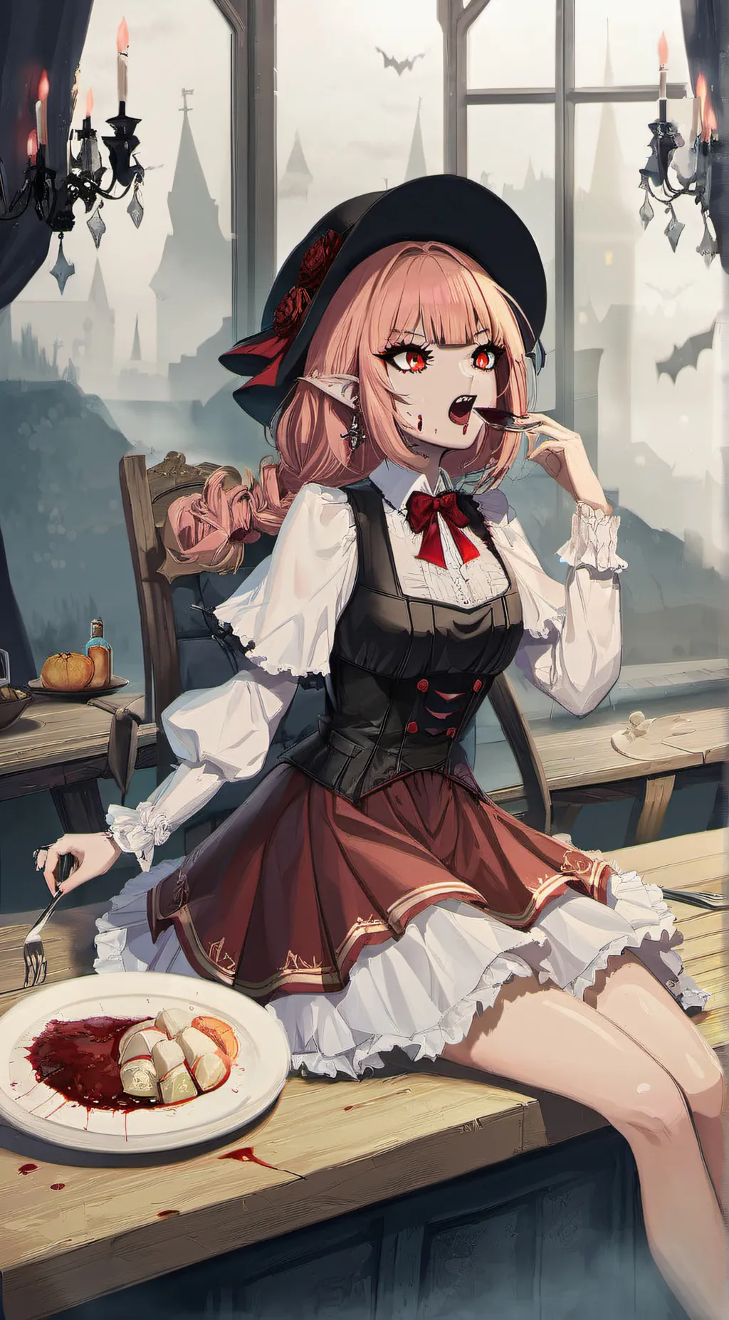 ai character: Vampire girl background