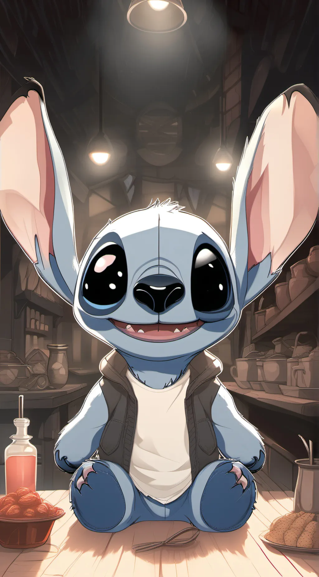 ai character: Stitch background