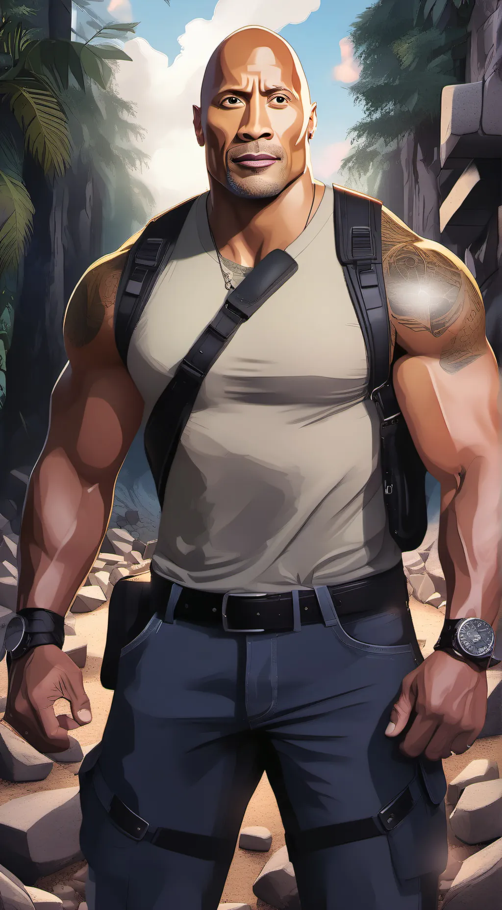 ai character: the rock background