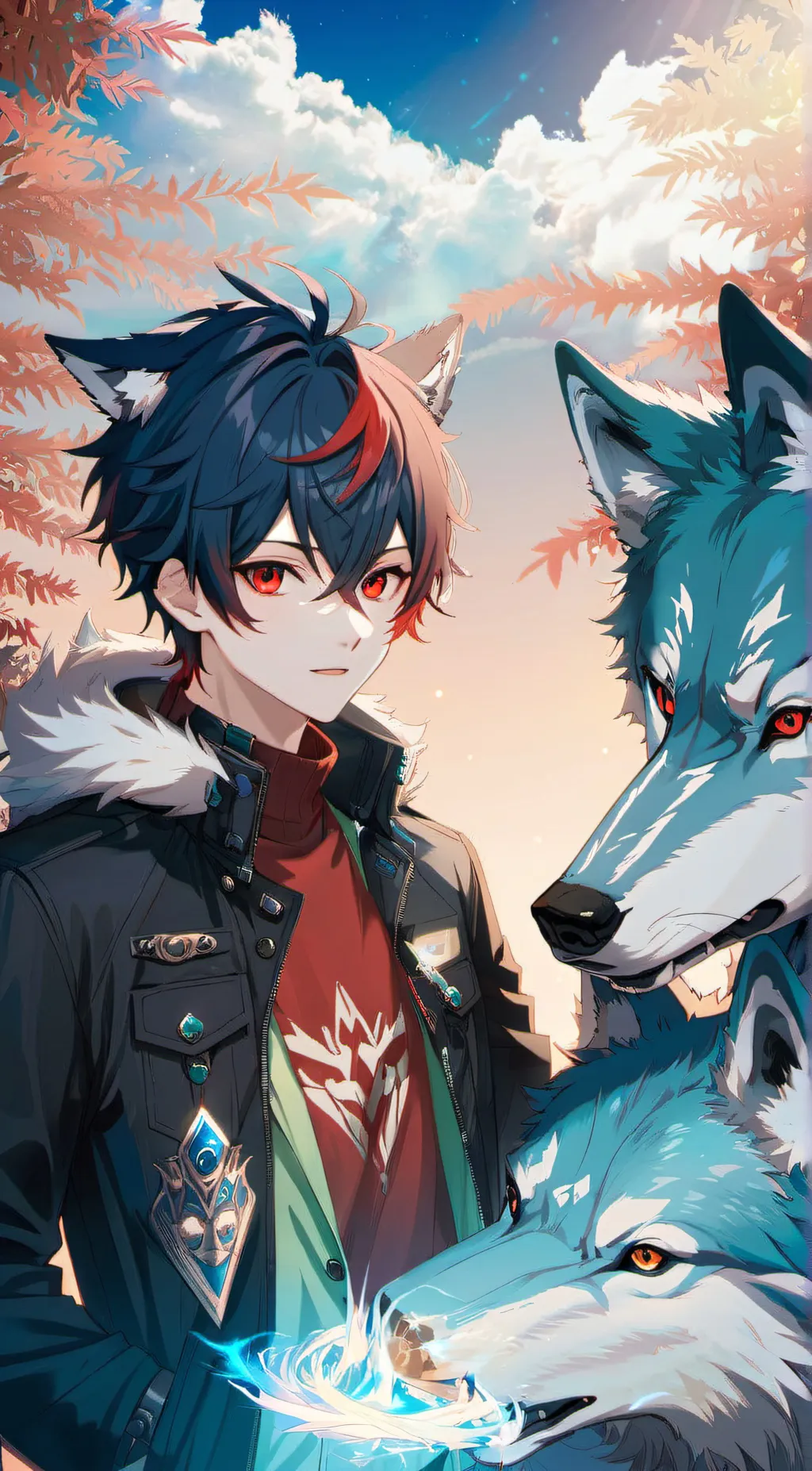 ai character: tanjiro wolf* background