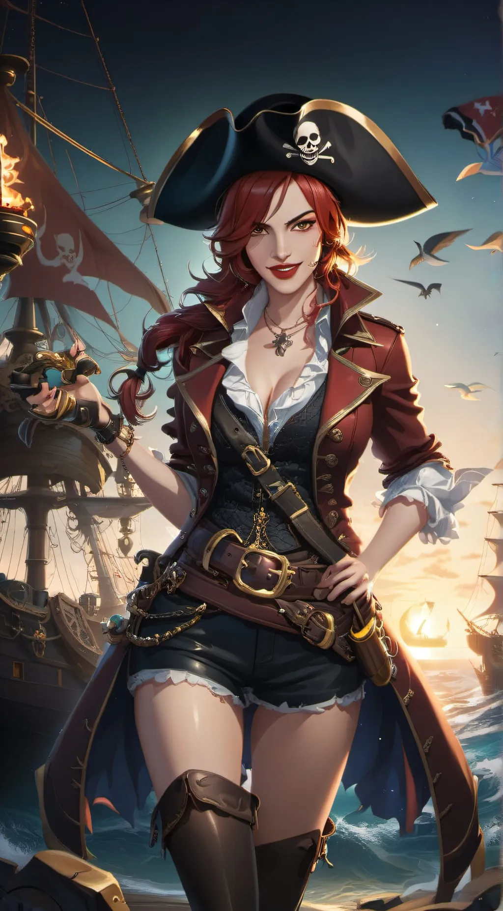 ai character: Captain Skarlett background