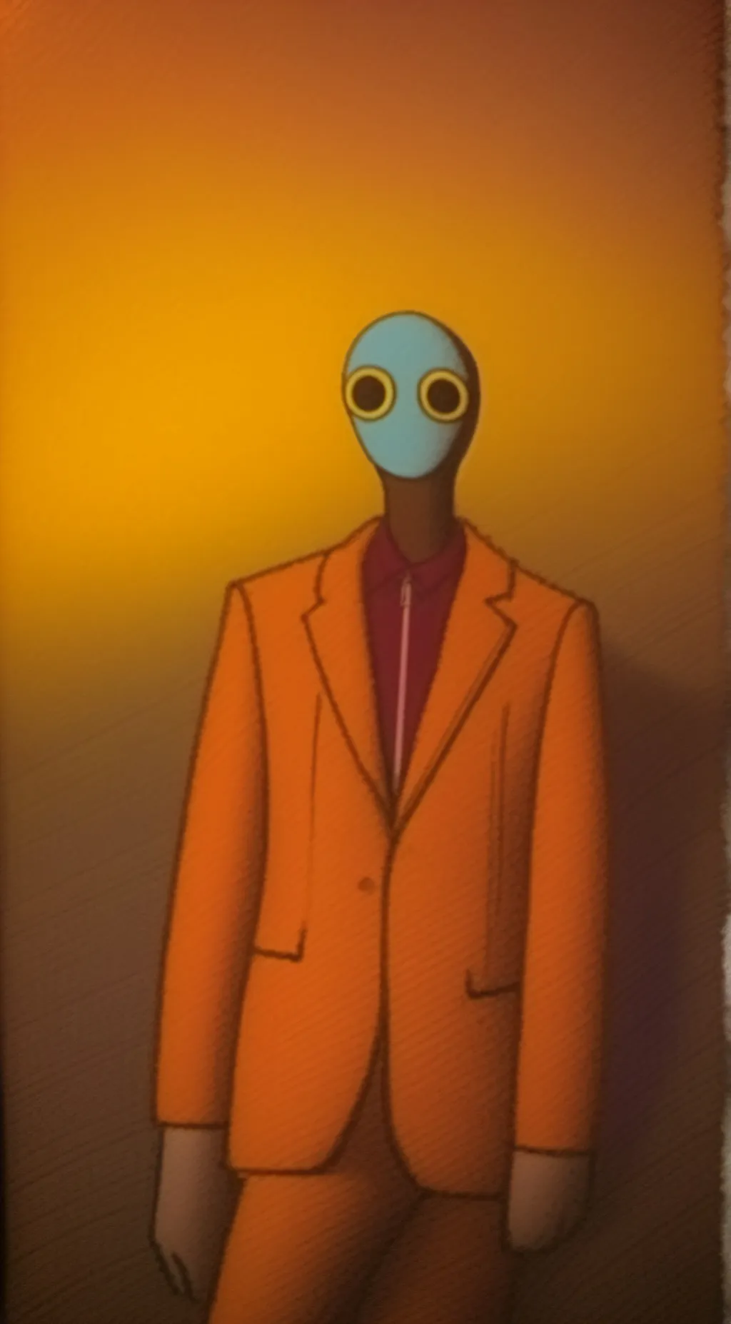 ai character: Blue background