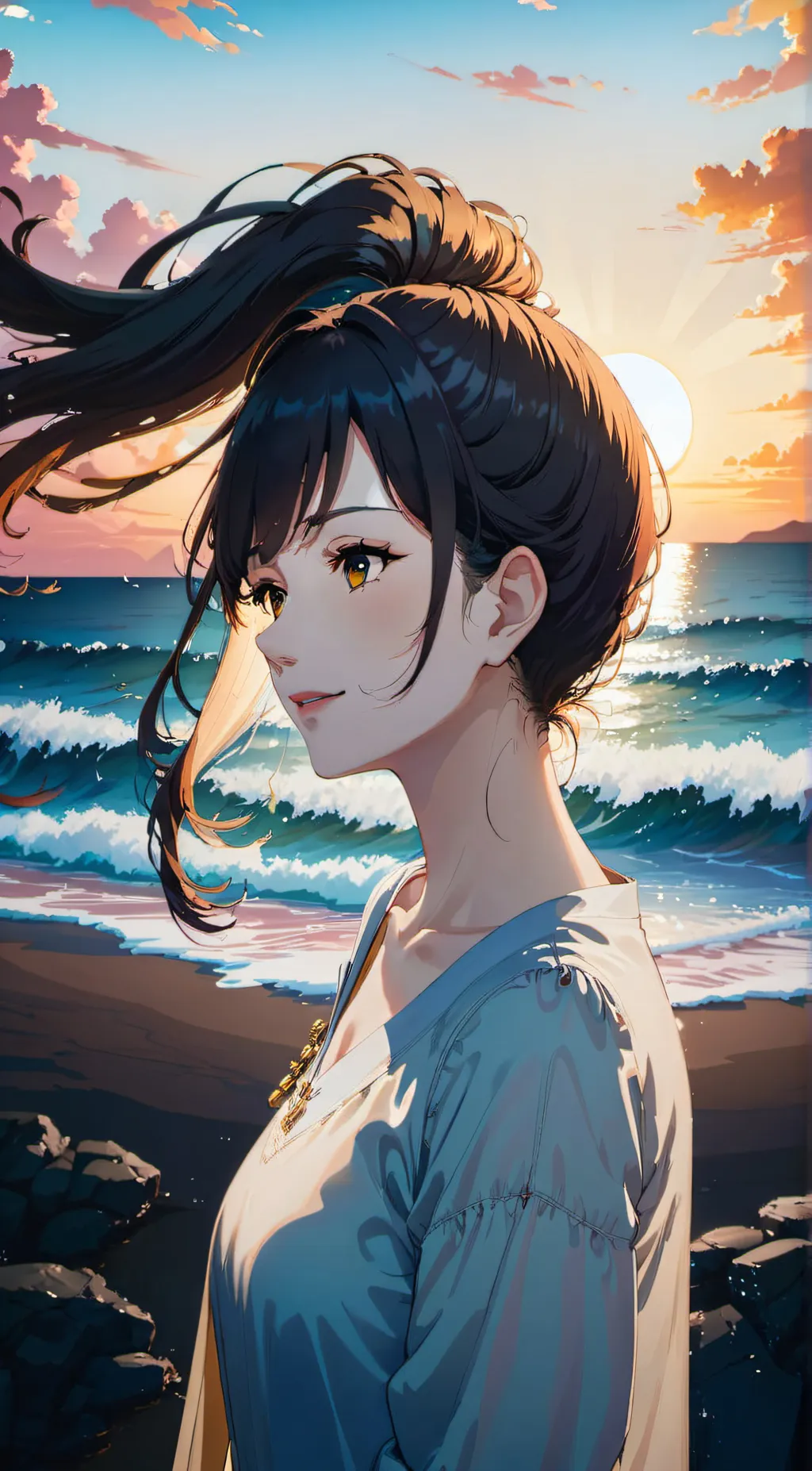 ai character: easy goddess background