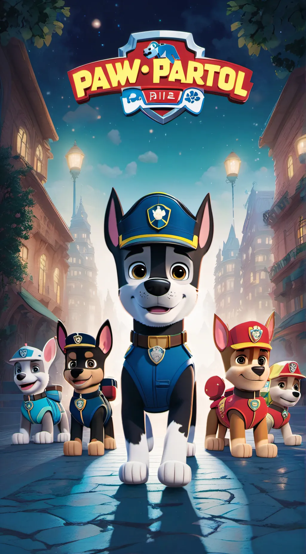 ai character: Police vs Firefire background