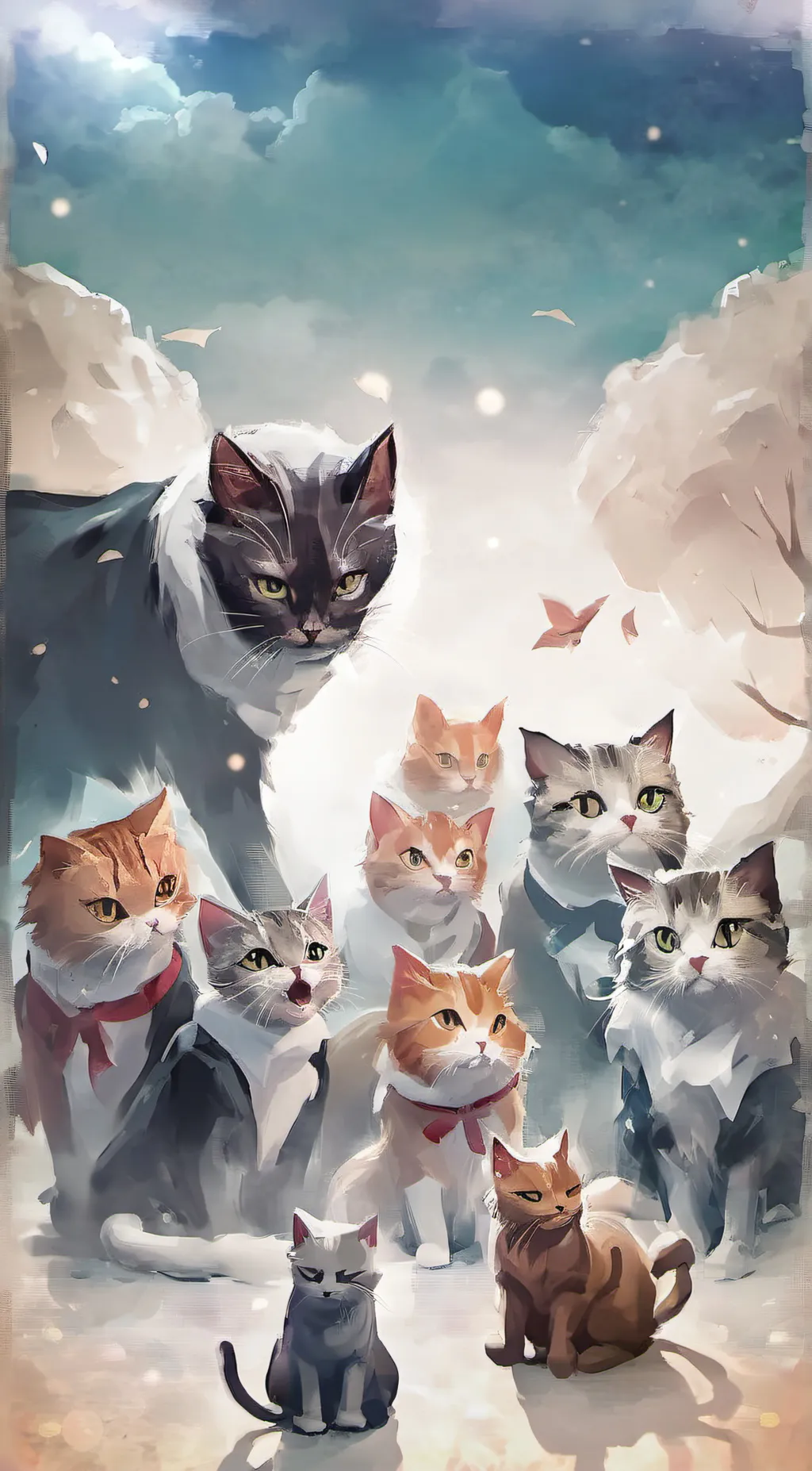 ai character: stray cats background