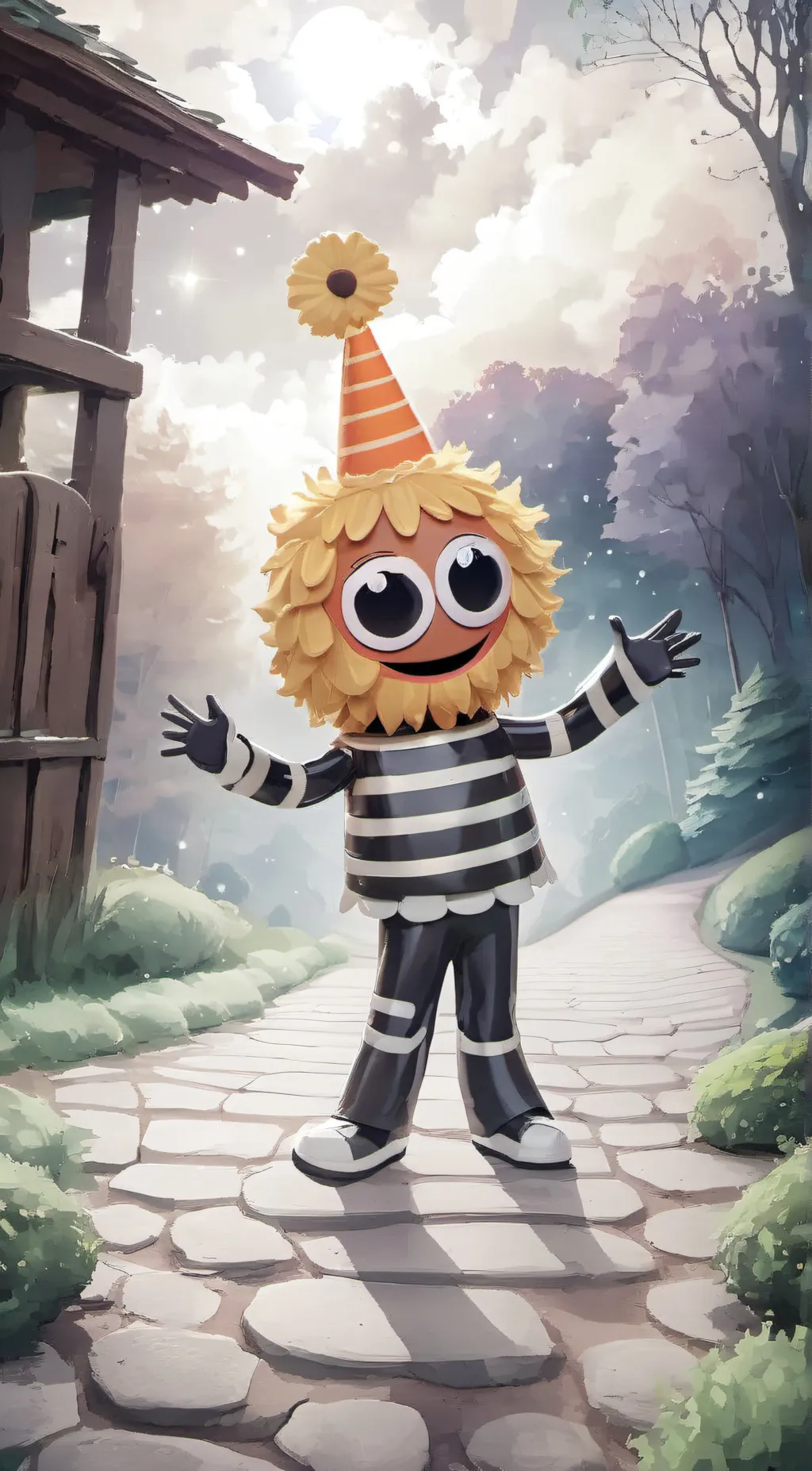 ai character: FlowerMan background