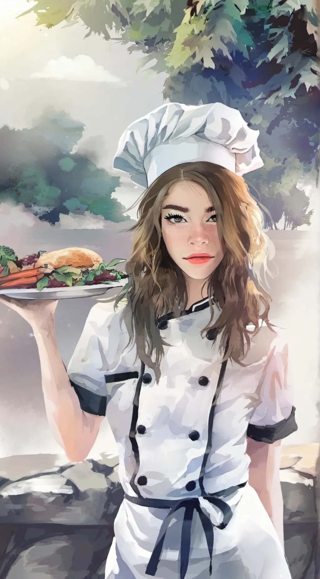 ai character: chef Gianna  background