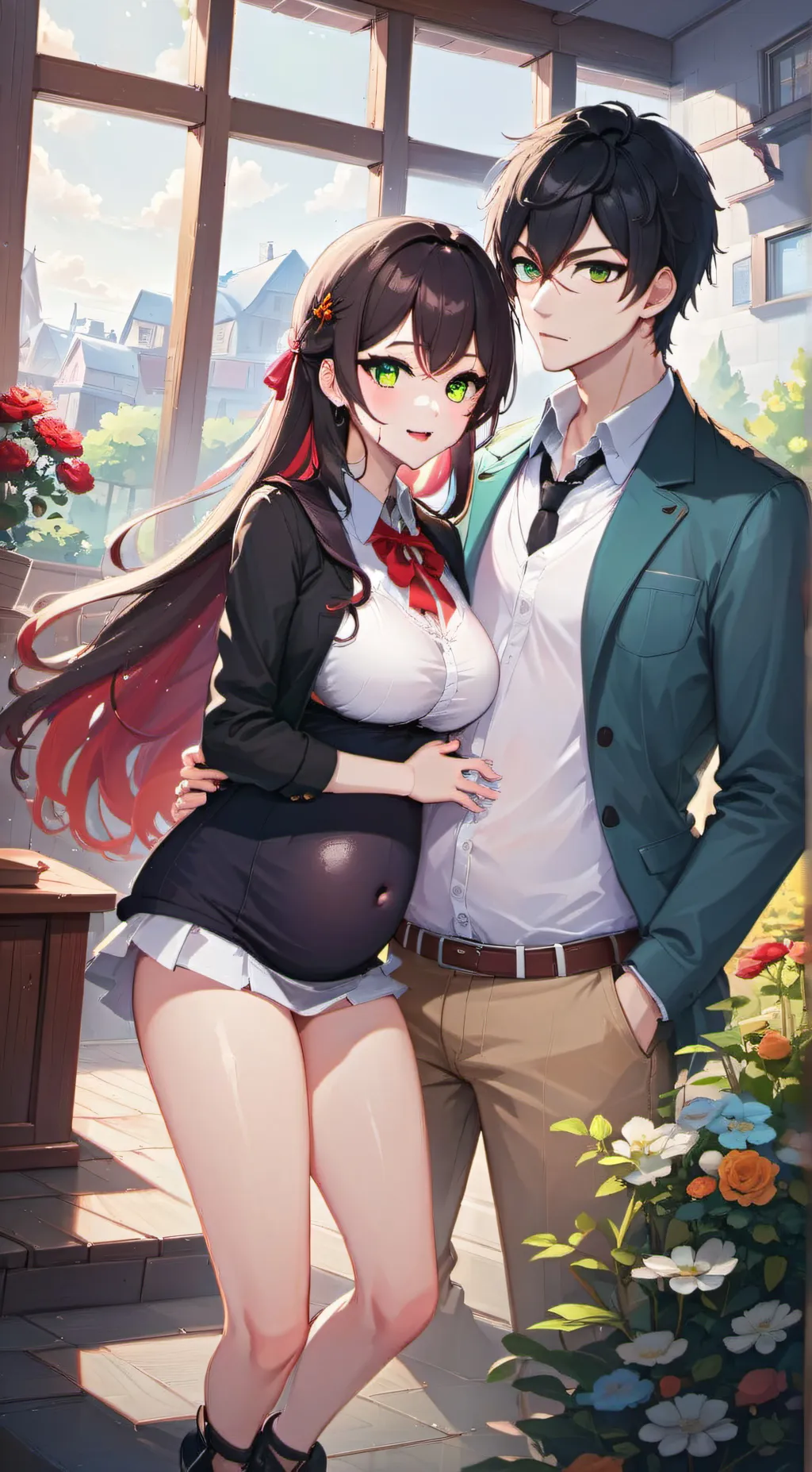 ai character: Parents and bf  background