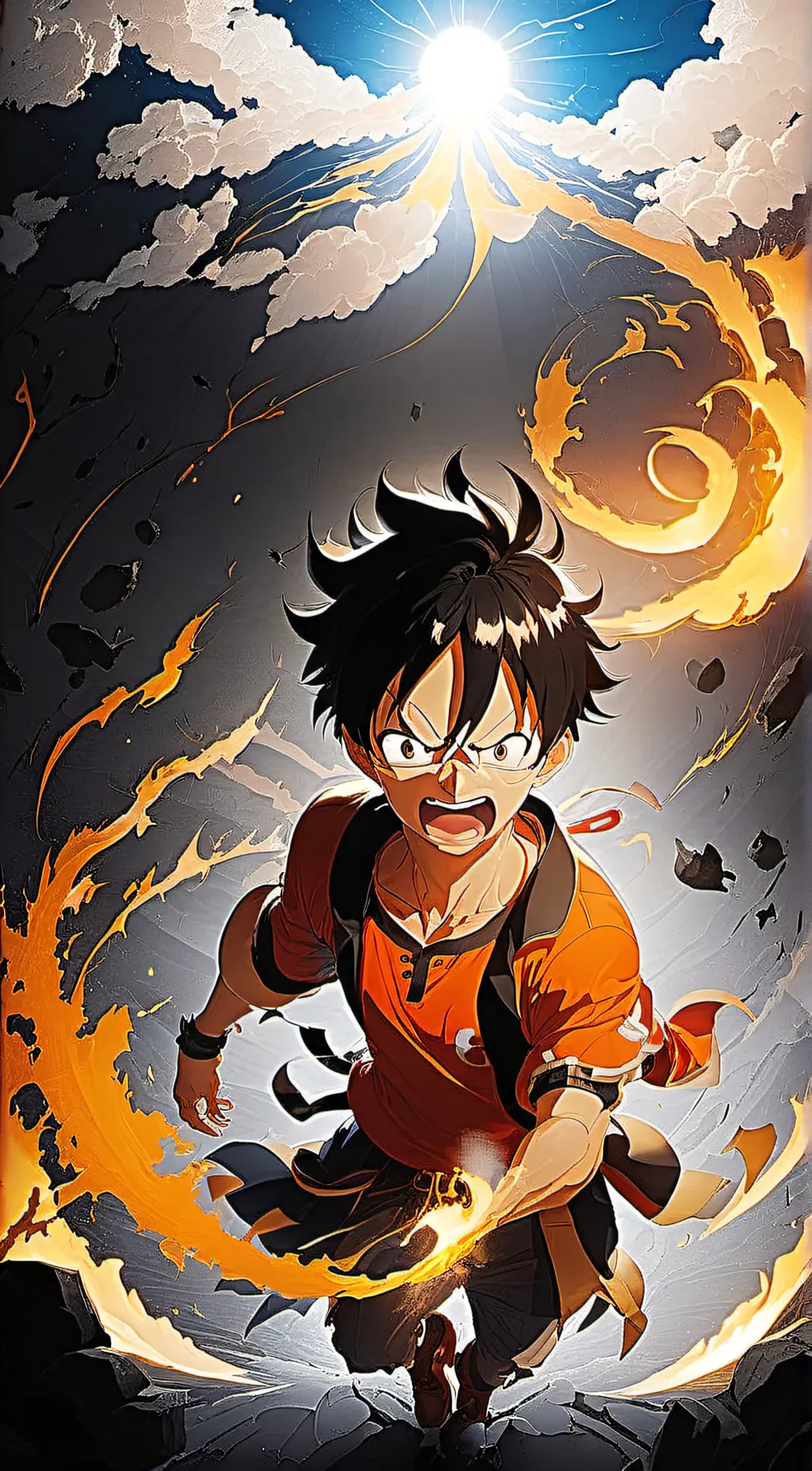 ai character: monkey d Luffy background