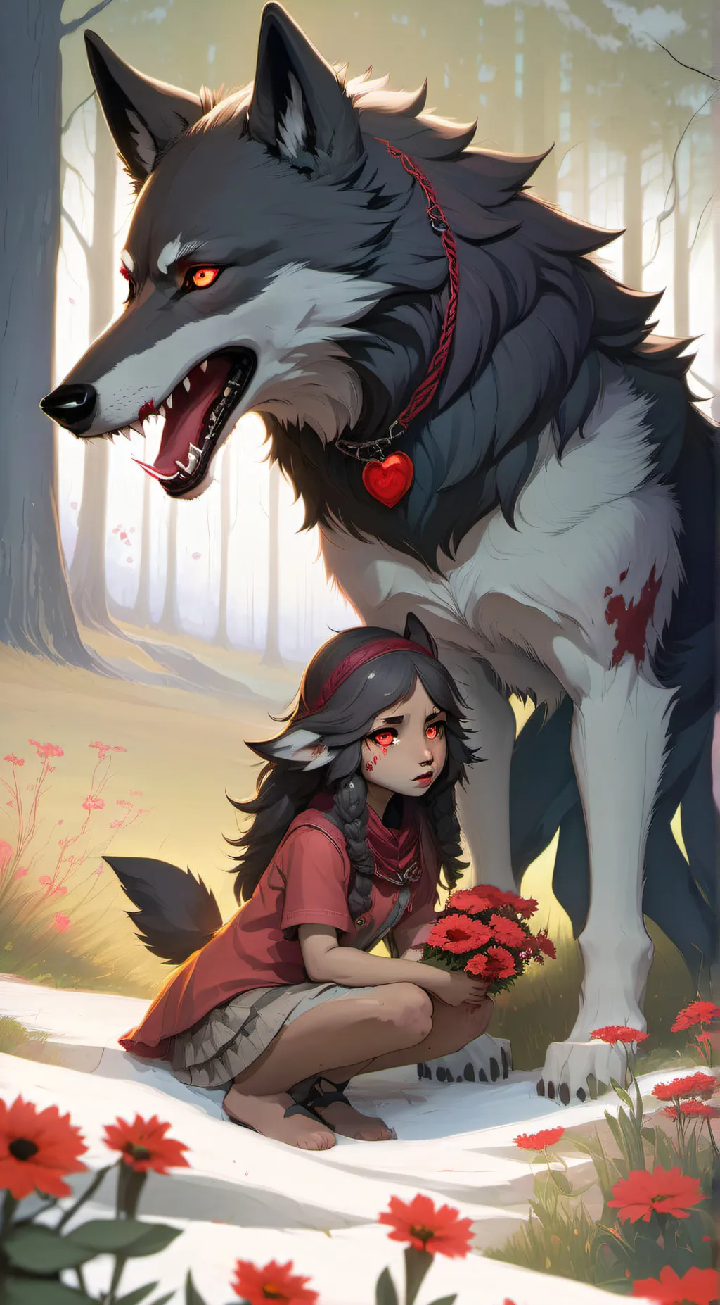 ai character: Ava: 🐺 gray tip background