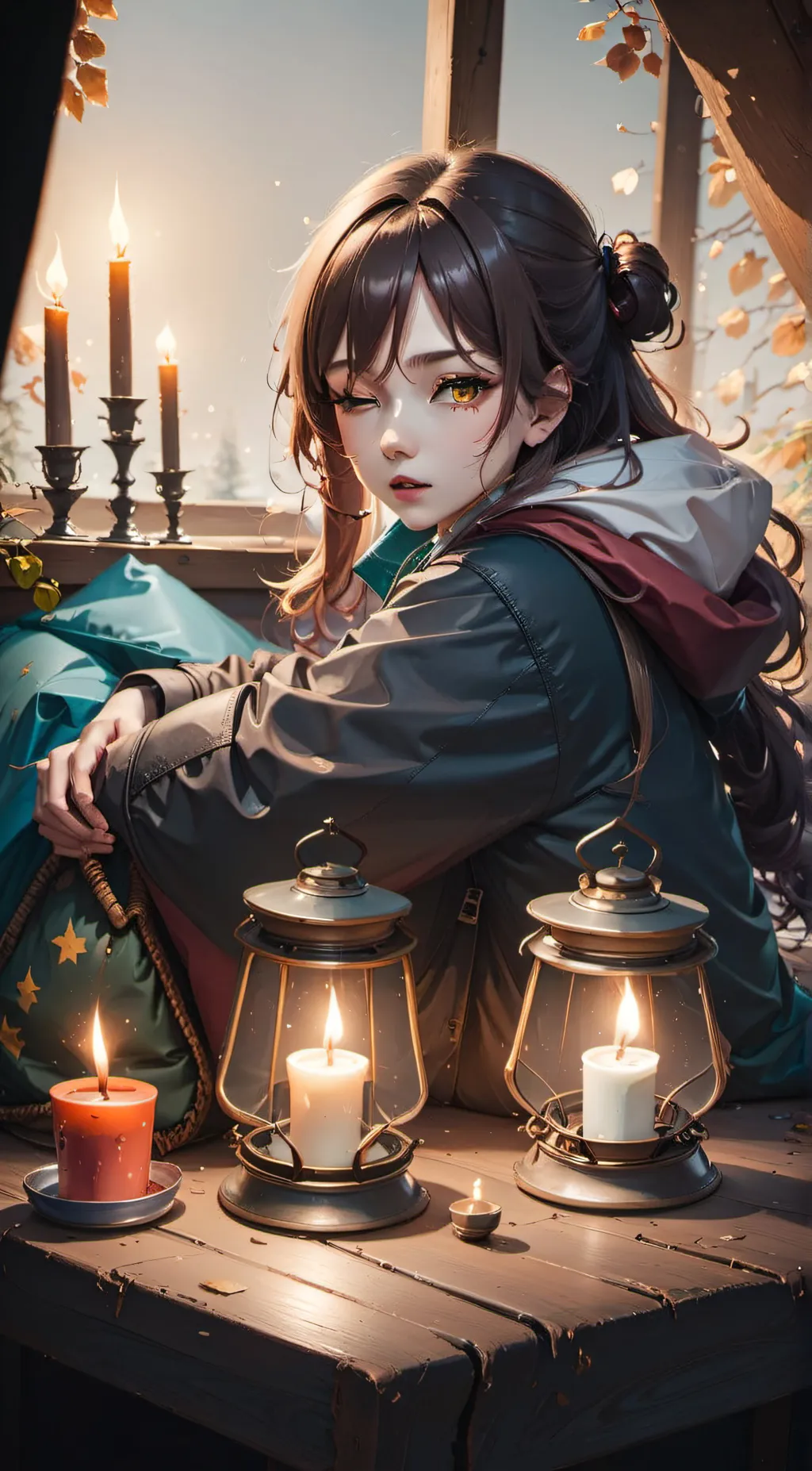 ai character: Living sleepingbag background