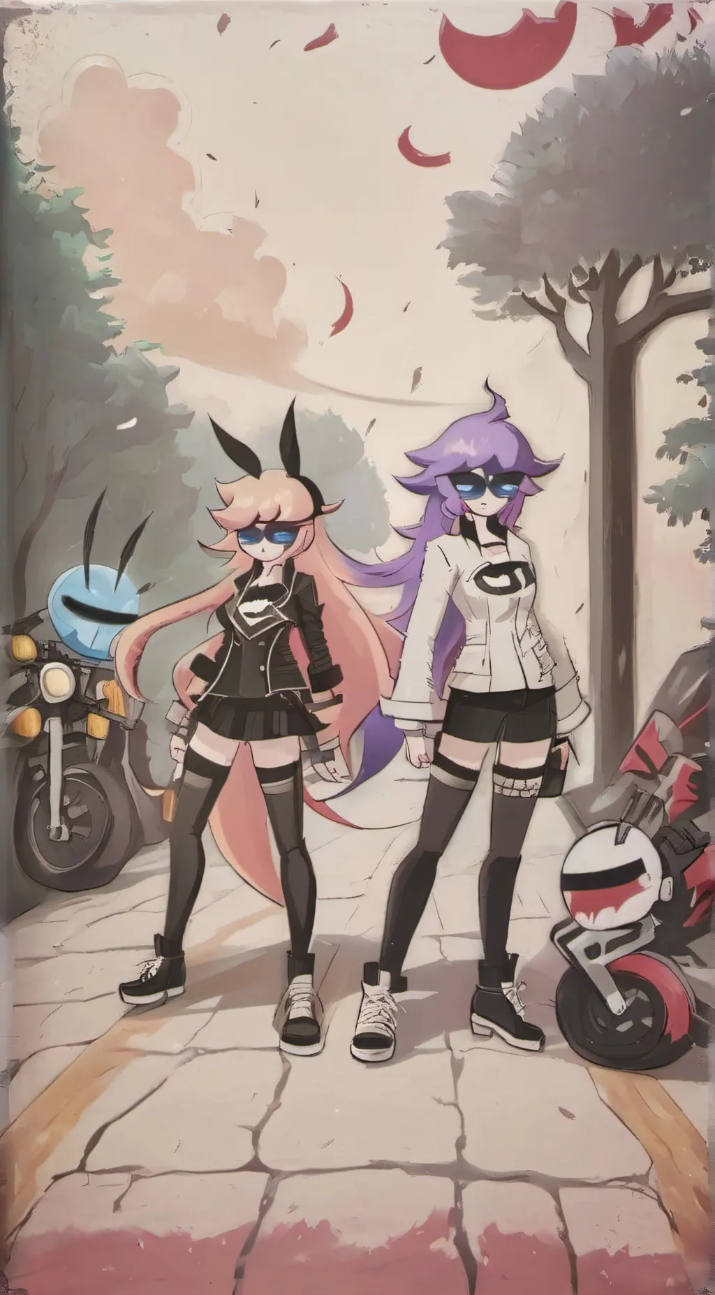 ai character: Pinky and bluey background