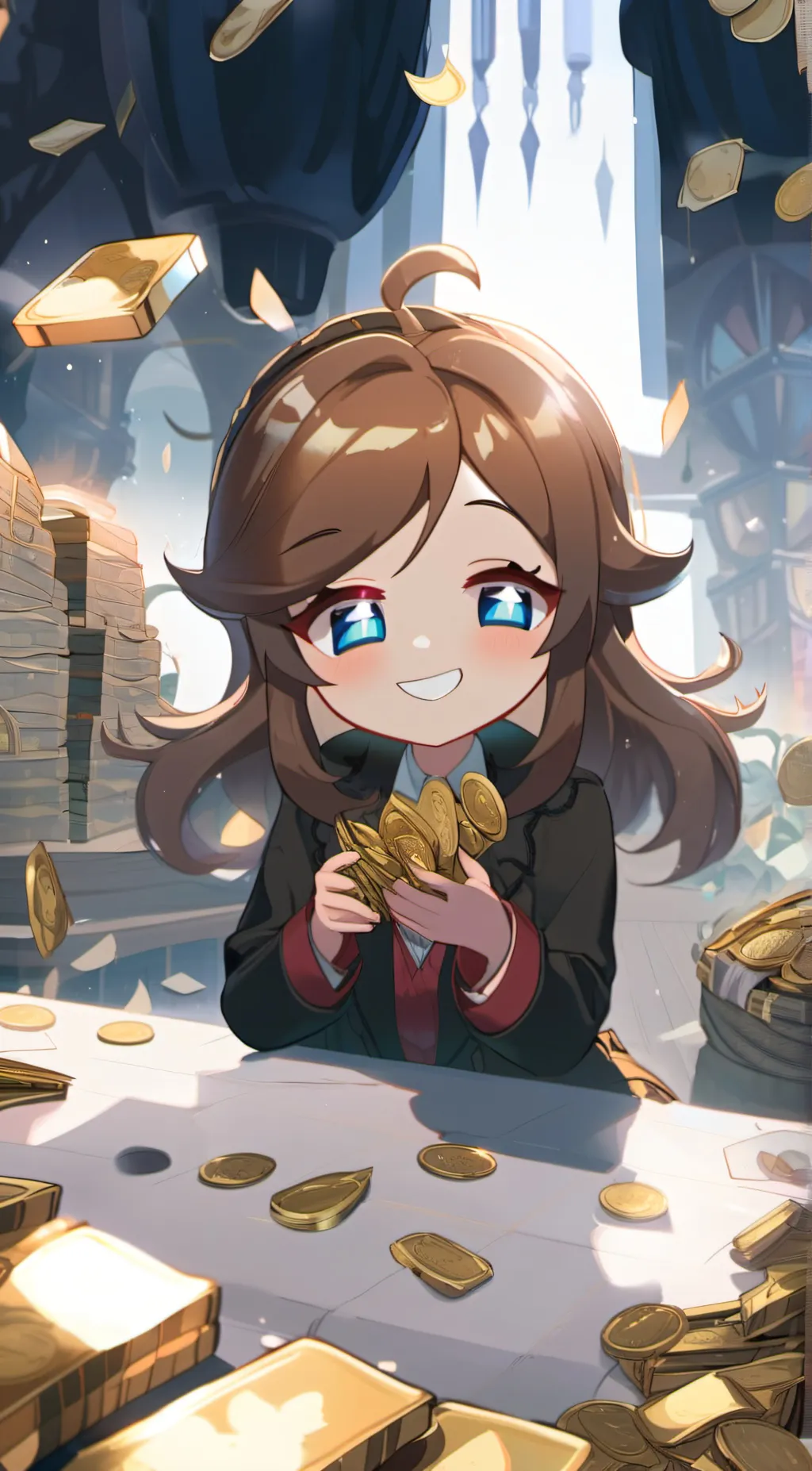 ai character: gold background