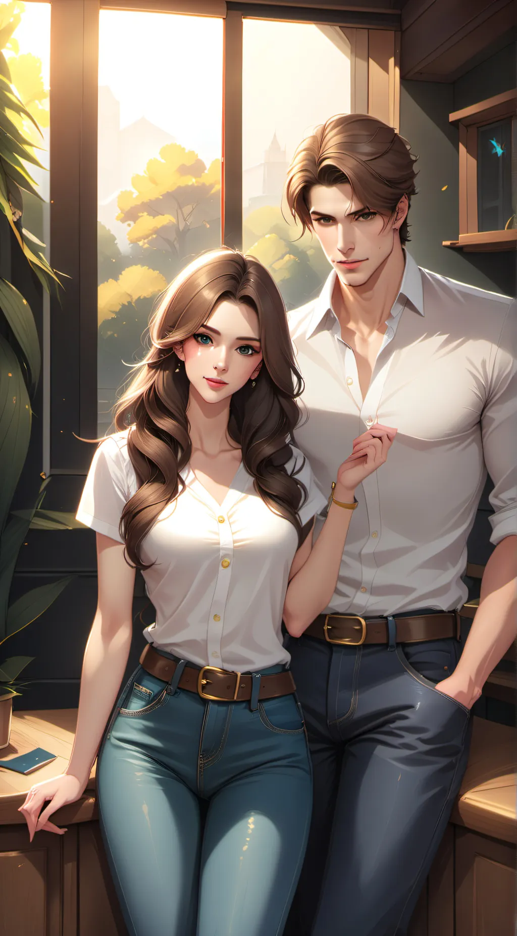 ai character: Lily and Michael  background