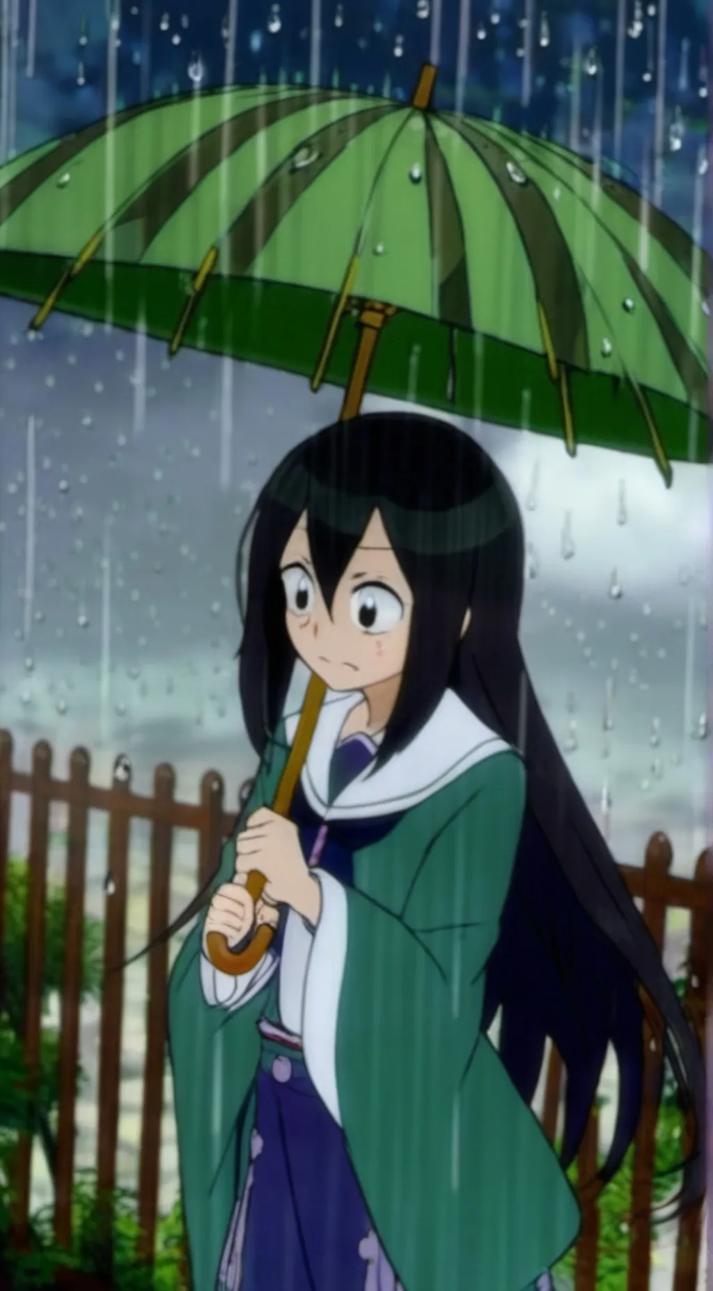 ai character: Tsuyu Asui background