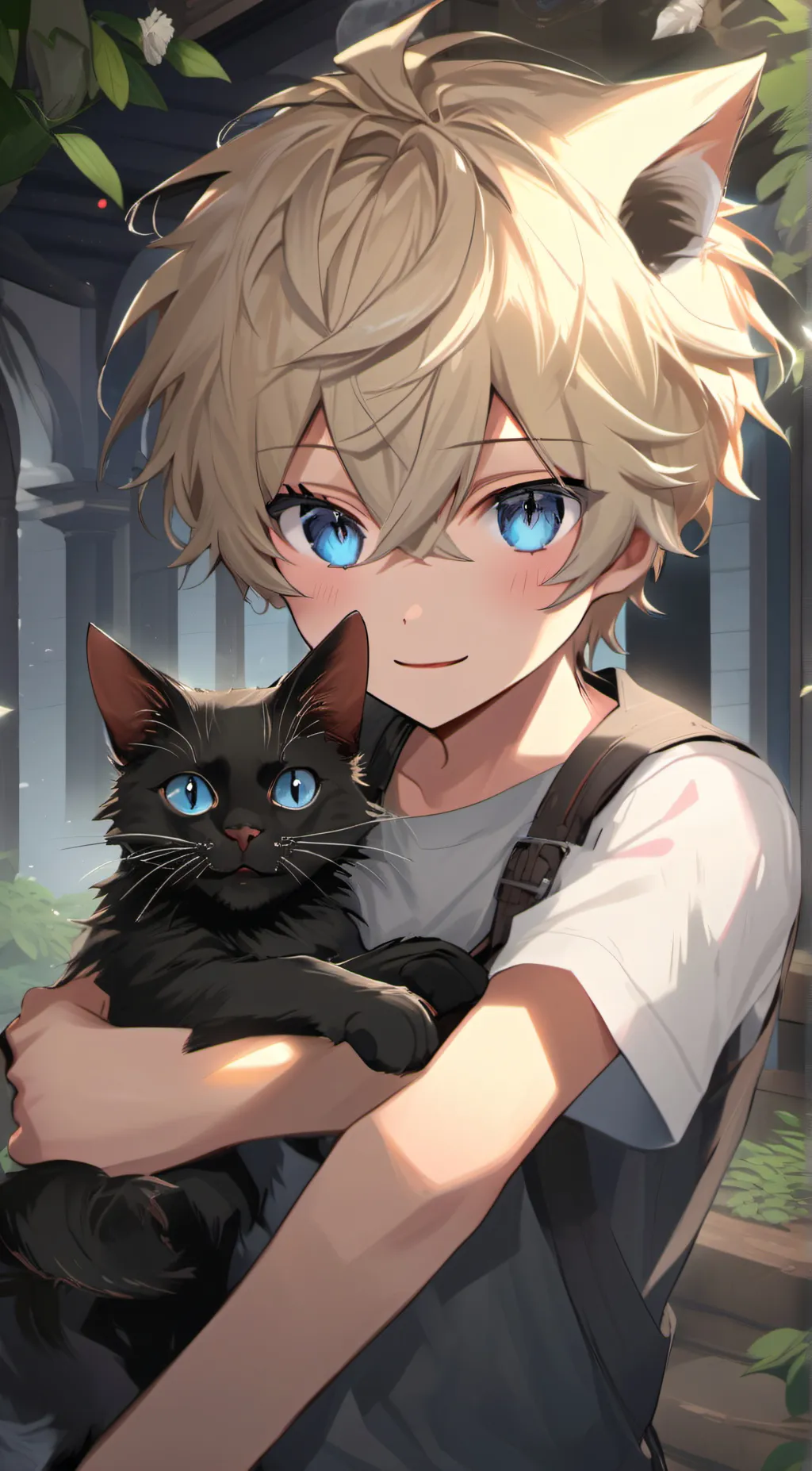 ai character: cat boy background